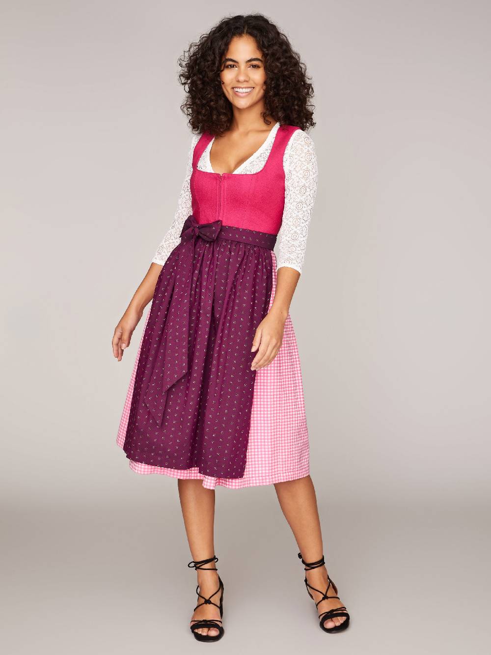 Limberry Pinkes Dirndl Mit Leinen-Mieder - MIRANDA PINK