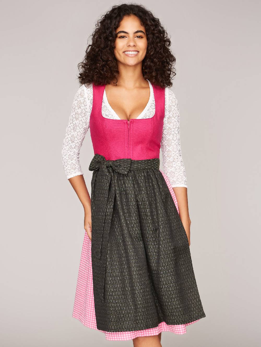 Limberry Pinkes Dirndl Mit Leinen-Mieder - MIRANDA PINK