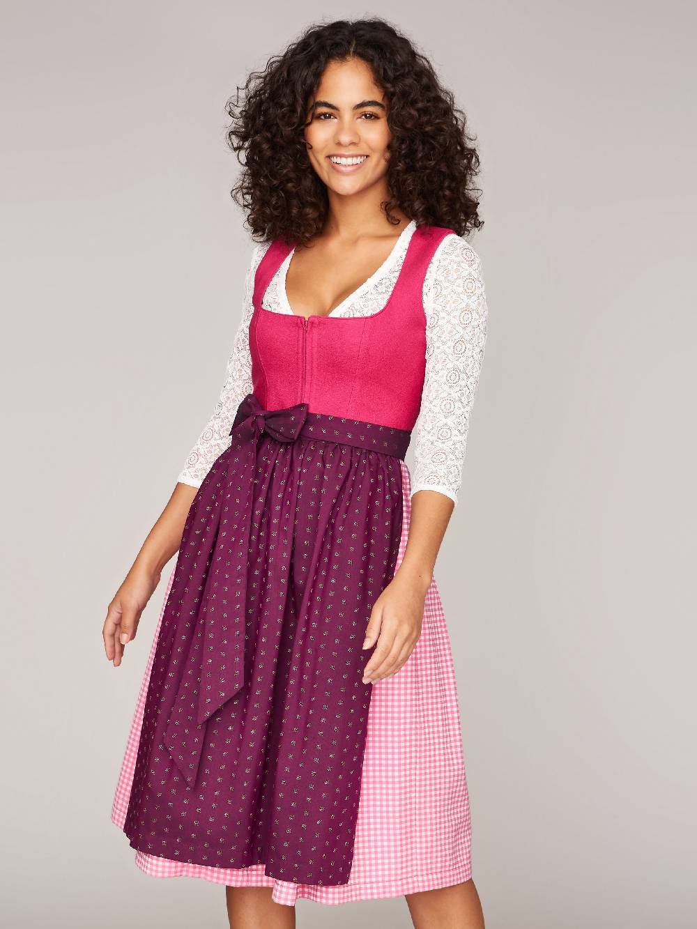 Limberry Pinkes Dirndl mit Leinen-Mieder - MIRANDA PINK