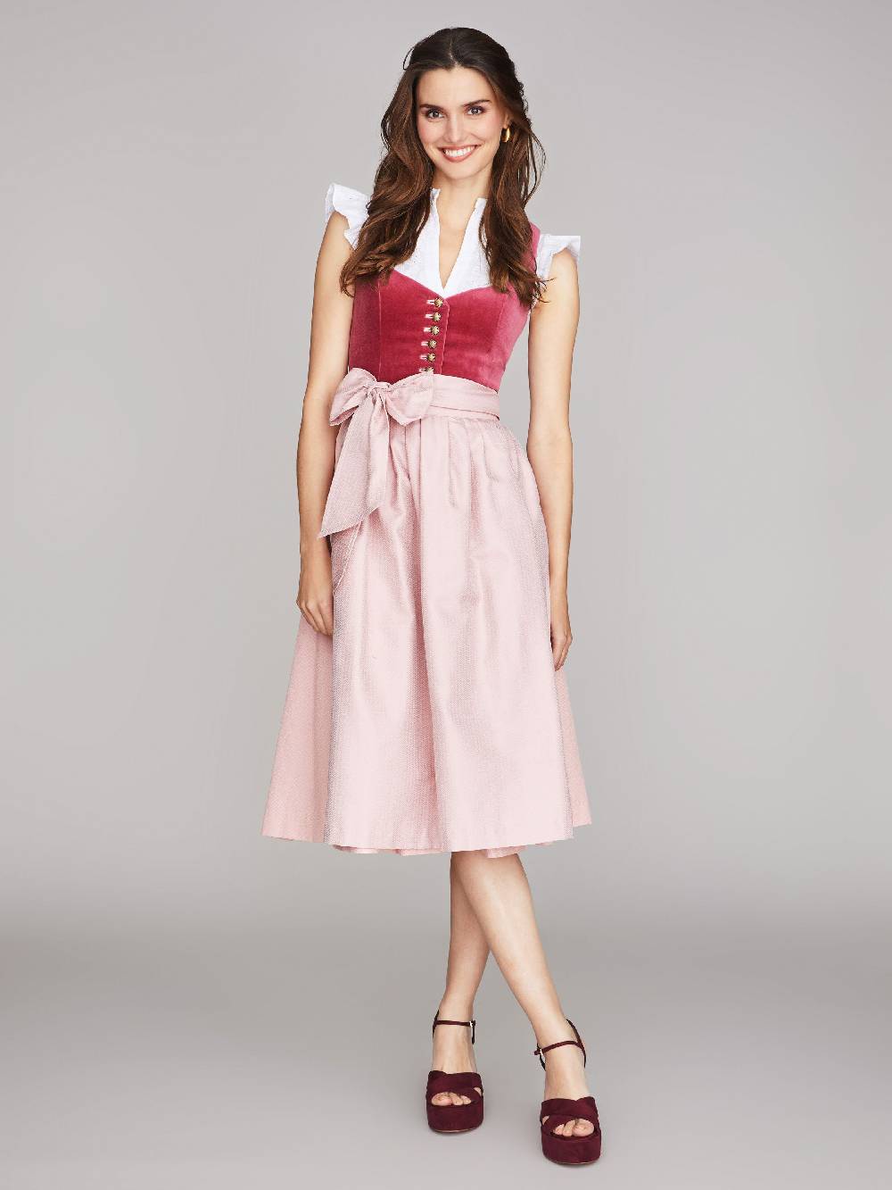 Limberry Pinkes Dirndl Mit Samt-Mieder - JANNI VELVET TULIP