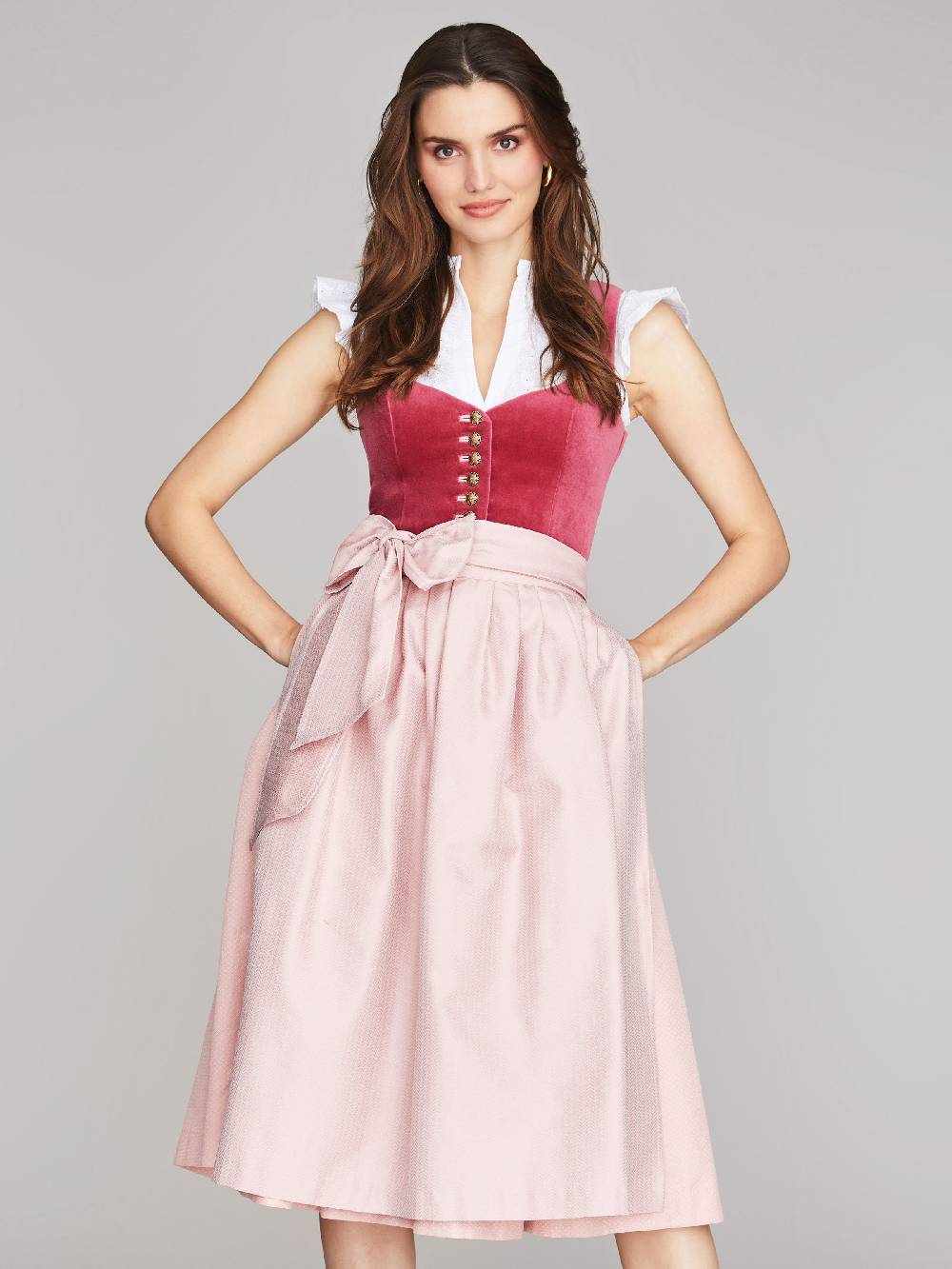 Limberry Pinkes Dirndl mit Samt-Mieder - JANNI VELVET TULIP