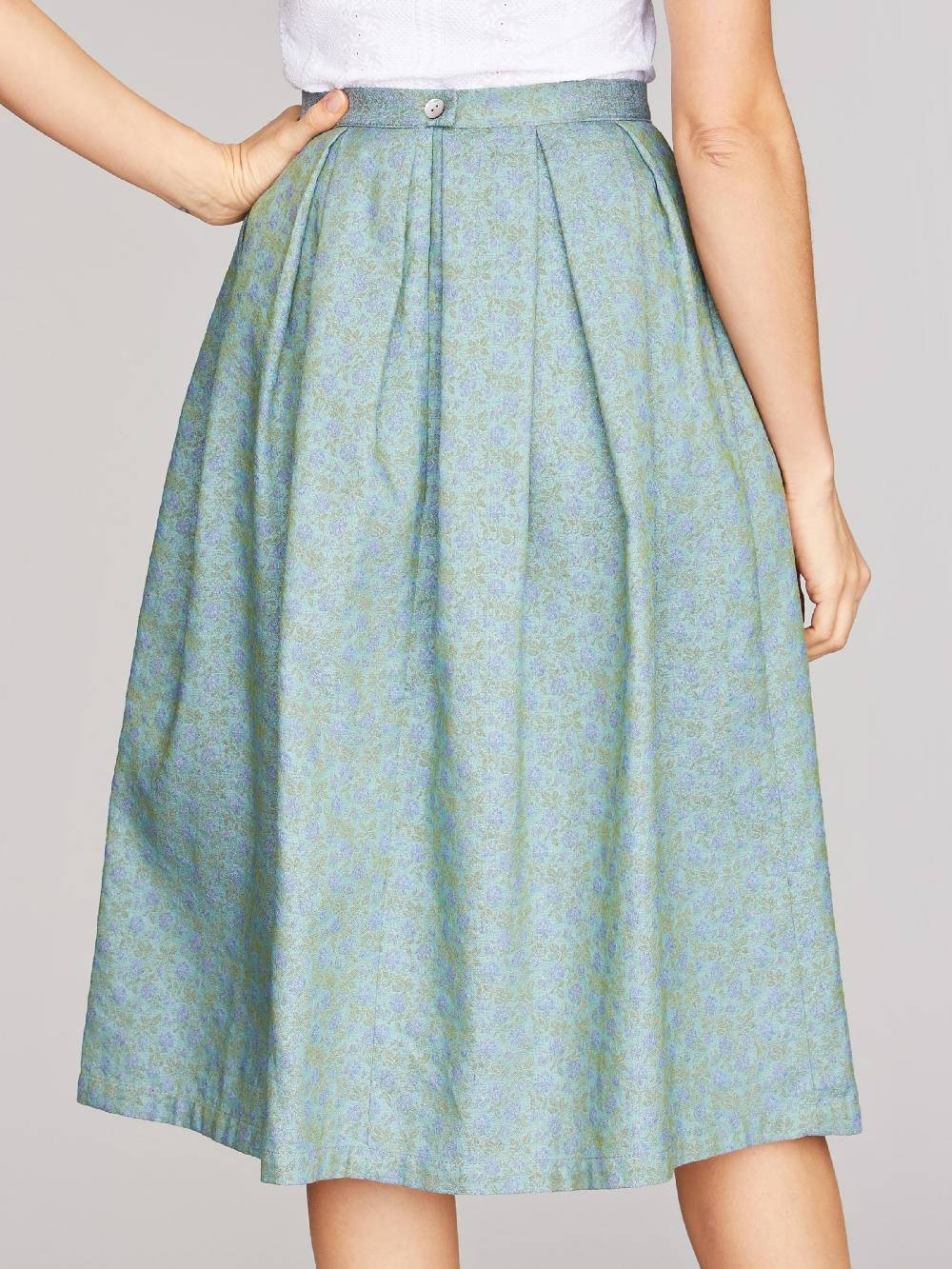 Limberry Pistaziengrüner Trachtenrock Mit Blumenmuster - BLAIR PISTACHIO