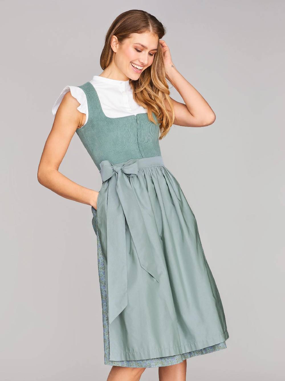 Limberry Pistaziengrünes Dirndl mit Cord-Mieder - CAMILLE PISTACHIO