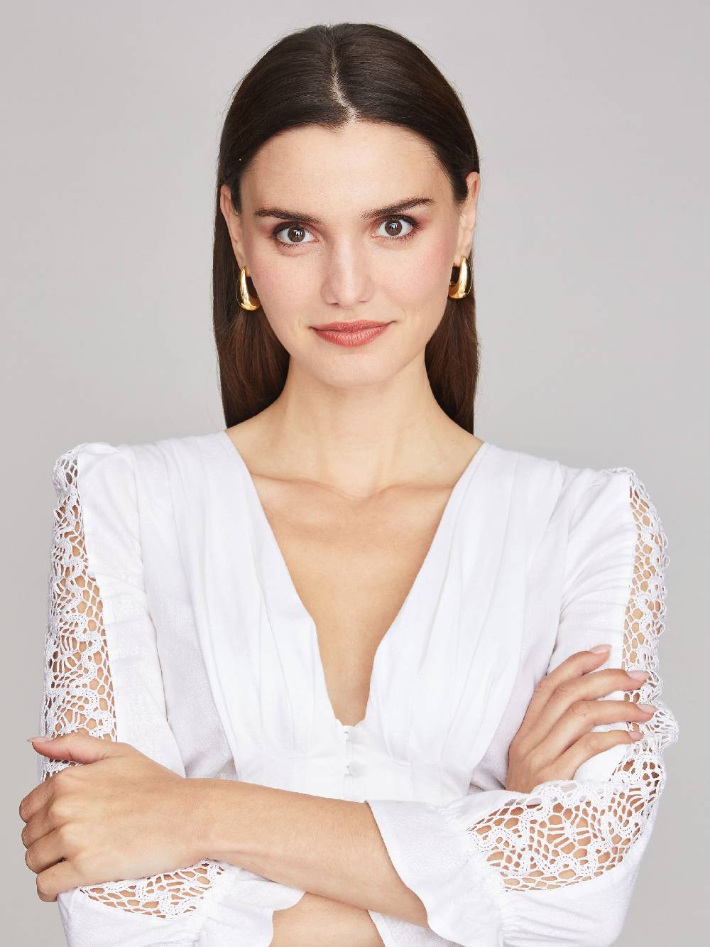 Limberry Reinweiße Dirndlbluse Mit Schalkragen - SIMONES