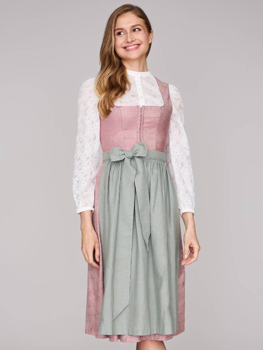 Limberry Rosa-farbenes Dirndl Mit Floralem Muster - CECILY ASH ROSE