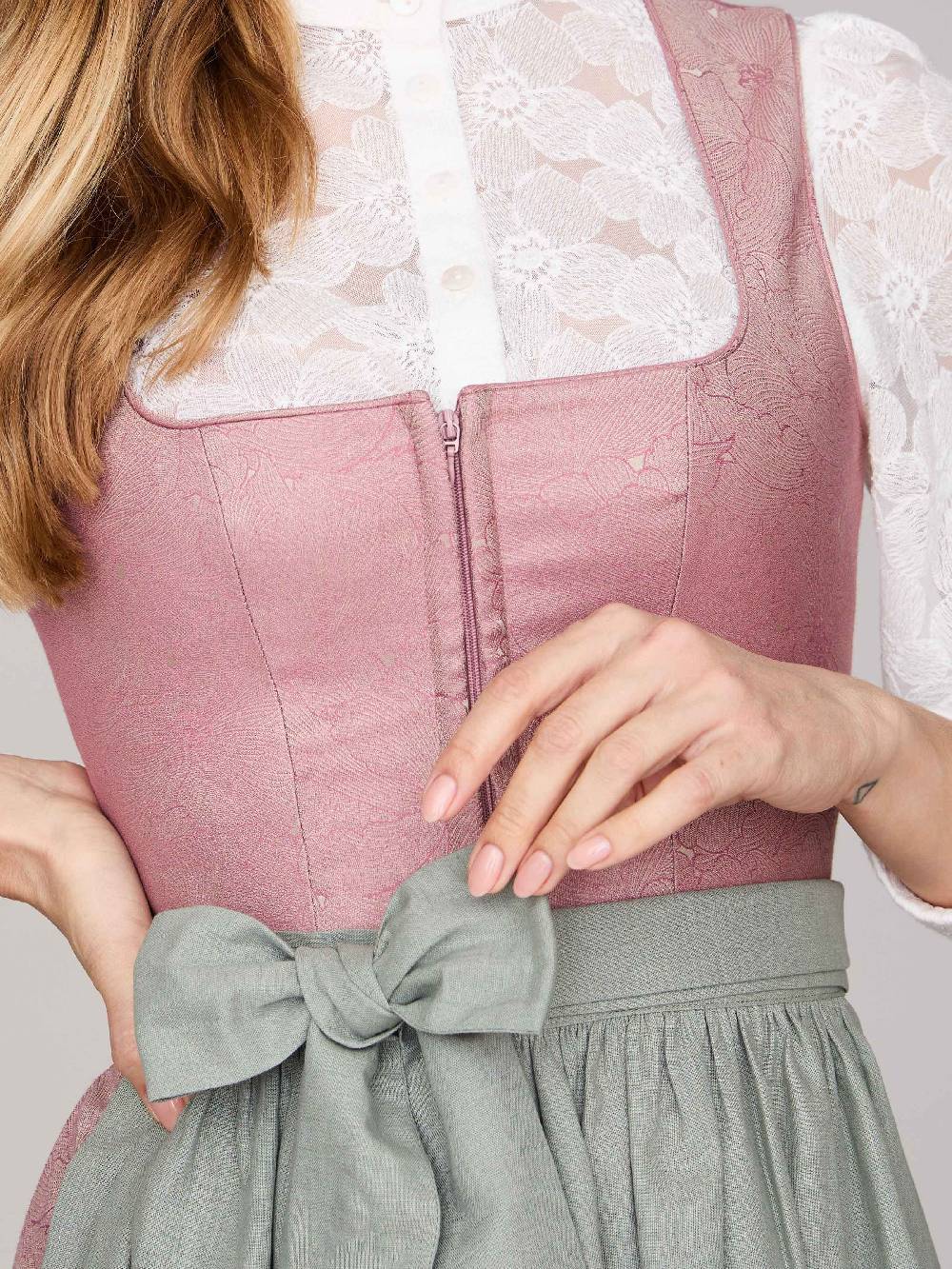 Limberry Rosa-farbenes Dirndl Mit Floralem Muster - CECILY ASH ROSE