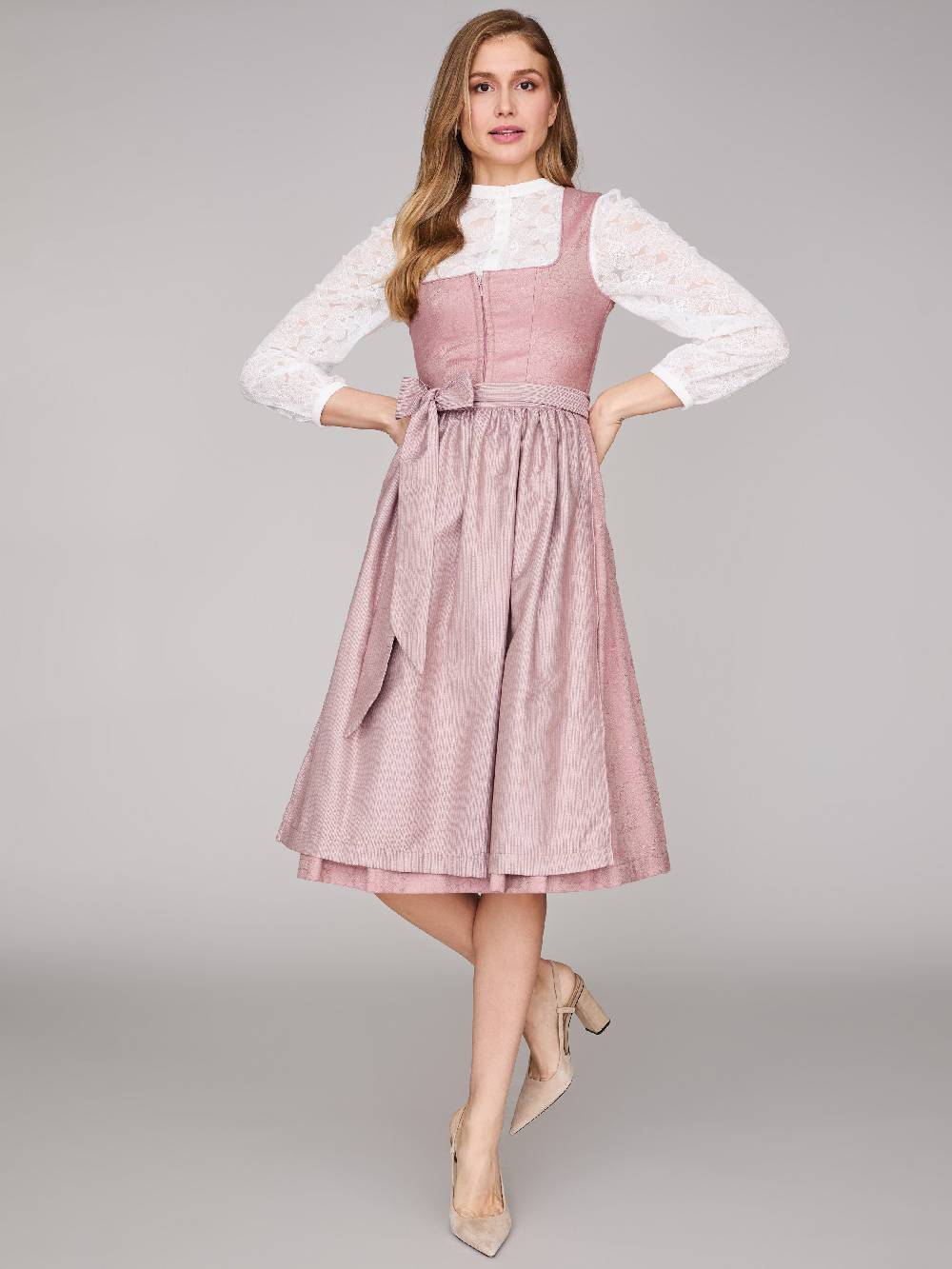 Limberry Rosa-farbenes Dirndl Mit Floralem Muster - CECILY ASH ROSE