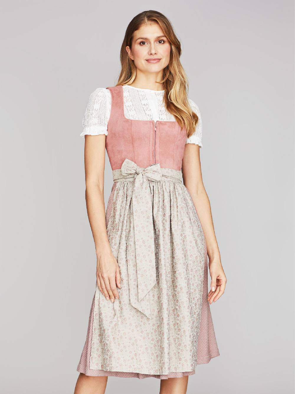 Limberry Rosa-farbenes Dirndl mit Velours-Mieder - JULIE DUSTY ROSE