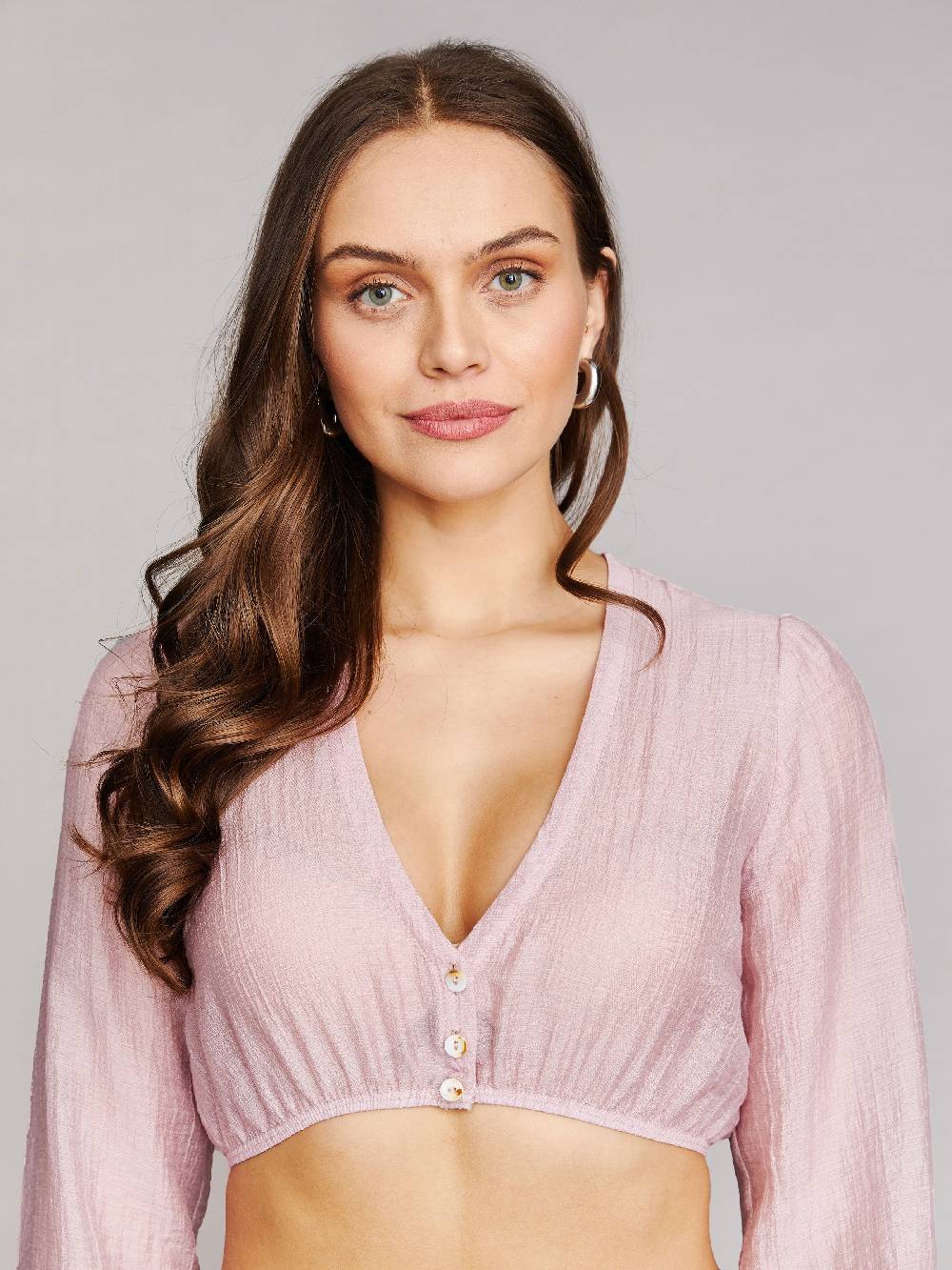 Limberry Rosafarbene Langarm-Dirndlbluse - HARPER ROSA