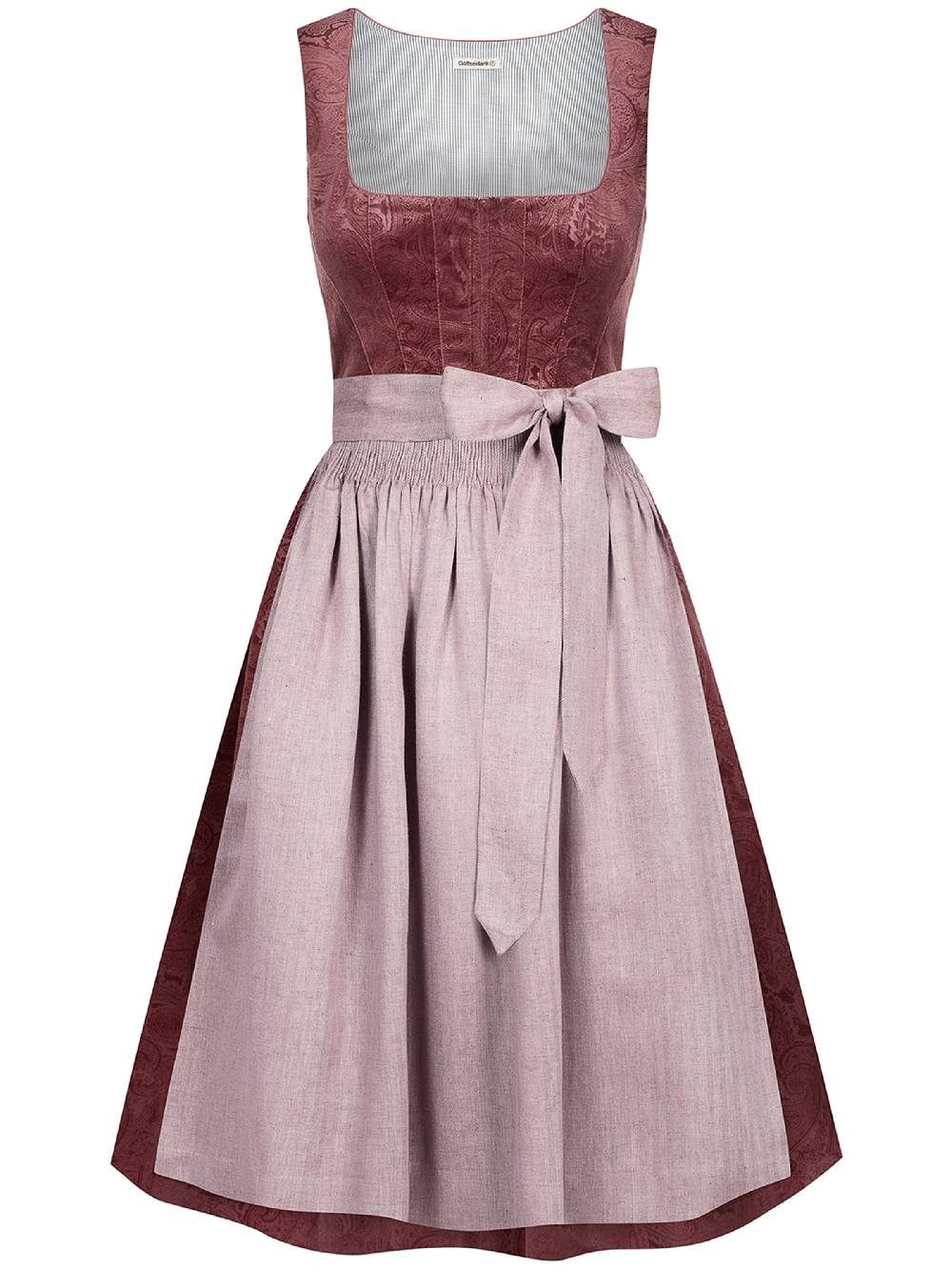 Limberry Rosafarbenes Dirndl Aus Gemustertem Samt - ANTONIA NELKENROSA