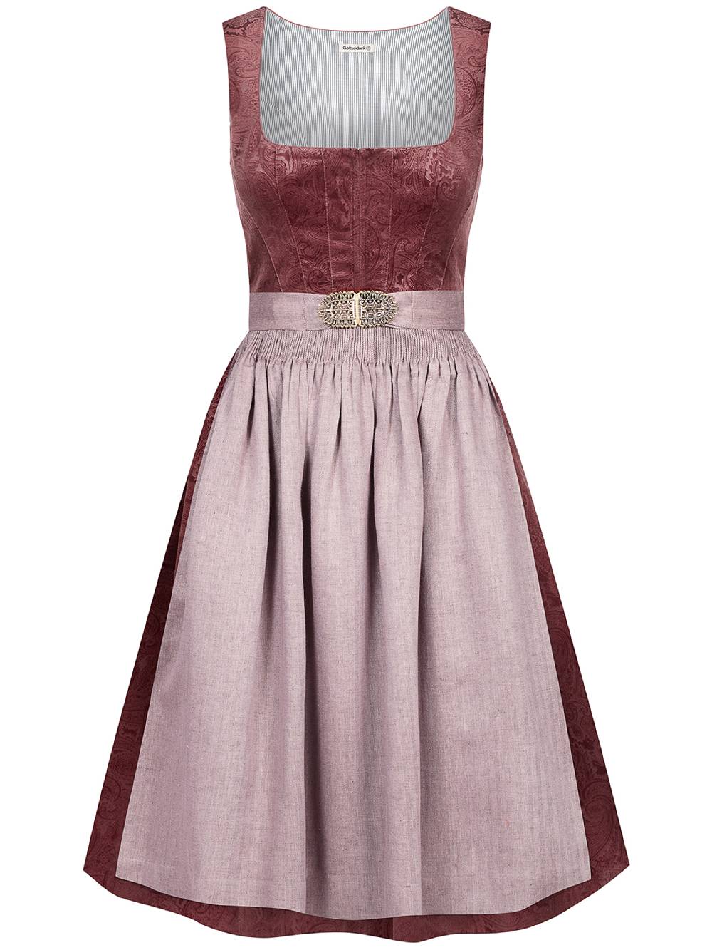 Limberry Rosafarbenes Dirndl Aus Gemustertem Samt - ANTONIA NELKENROSA