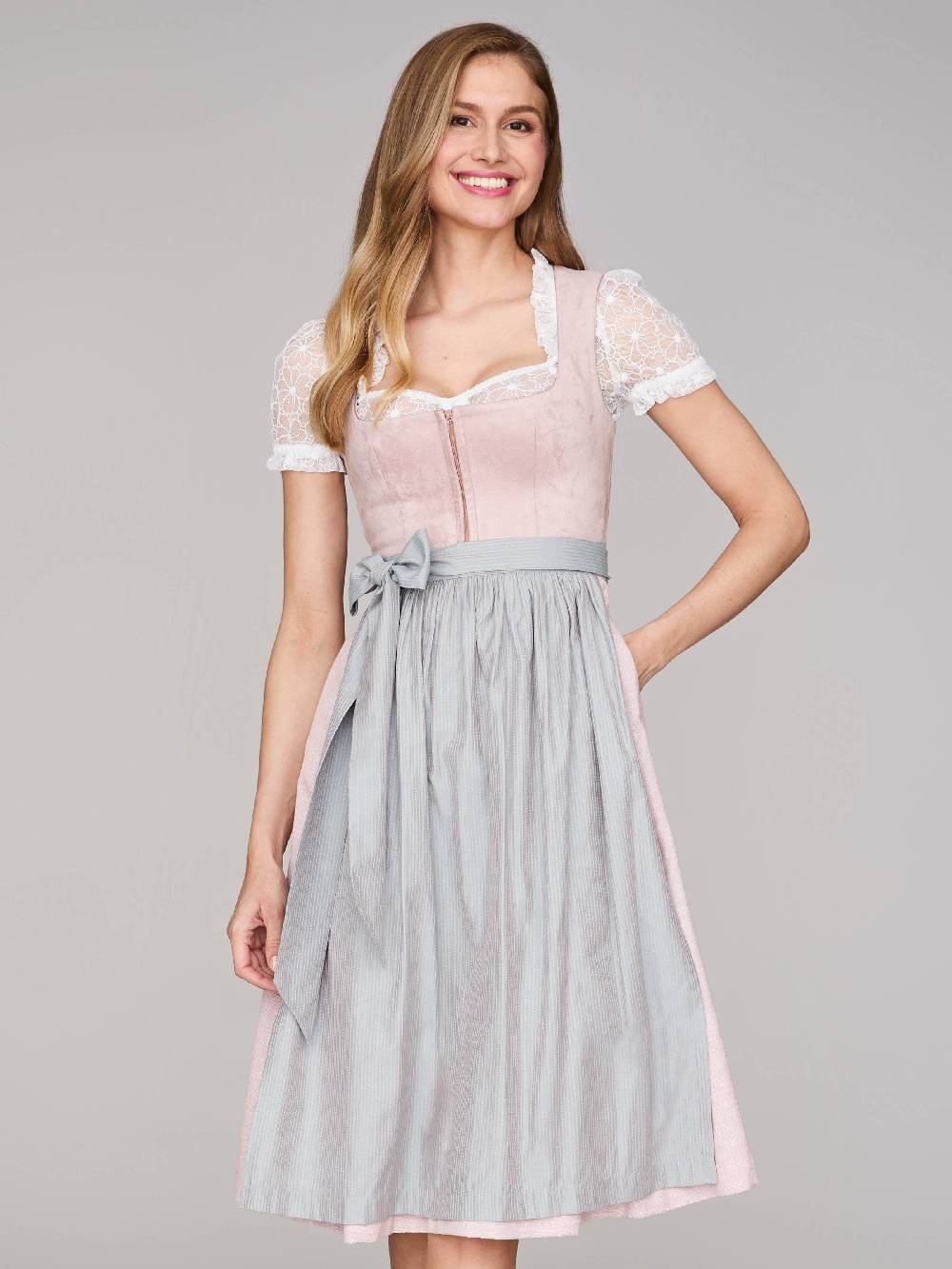 Limberry Rosé-farbenes Dirndl Mit Velours-Mieder - ISOBEL VINTAGE ROSE
