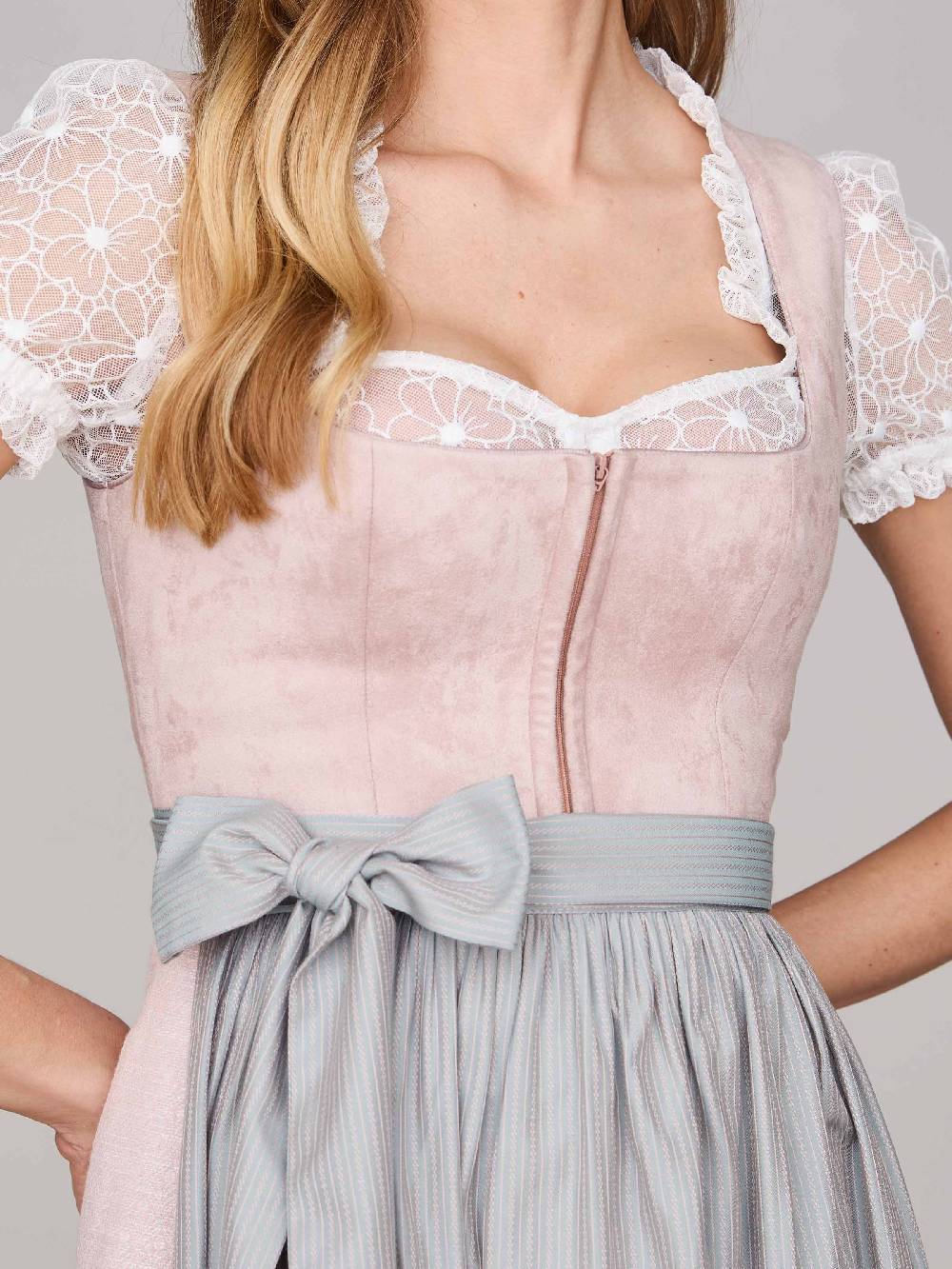 Limberry Rosé-farbenes Dirndl Mit Velours-Mieder - ISOBEL VINTAGE ROSE