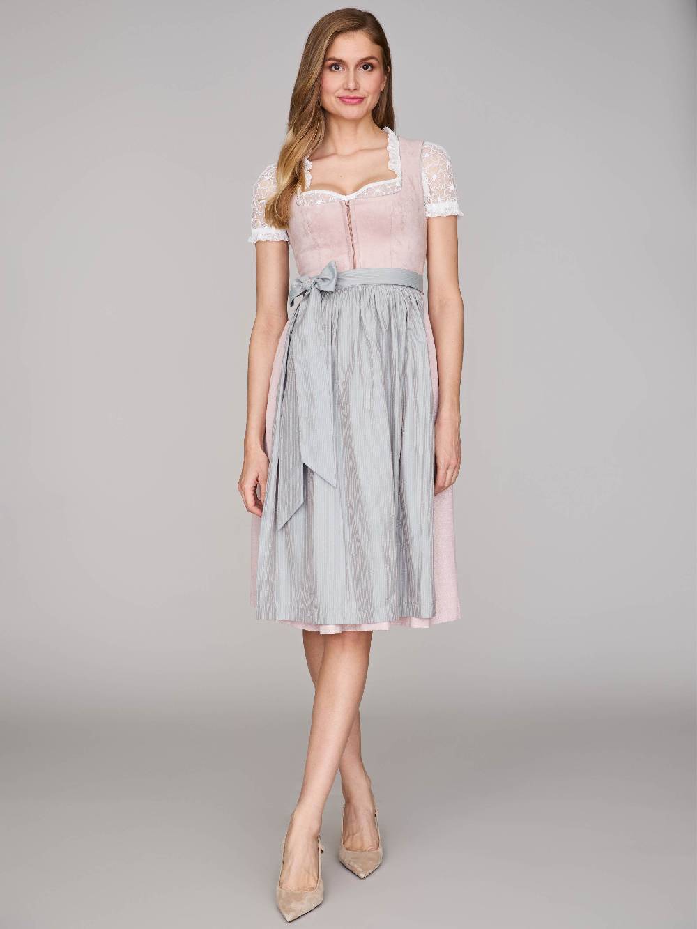 Limberry Rosé-farbenes Dirndl Mit Velours-Mieder - ISOBEL VINTAGE ROSE