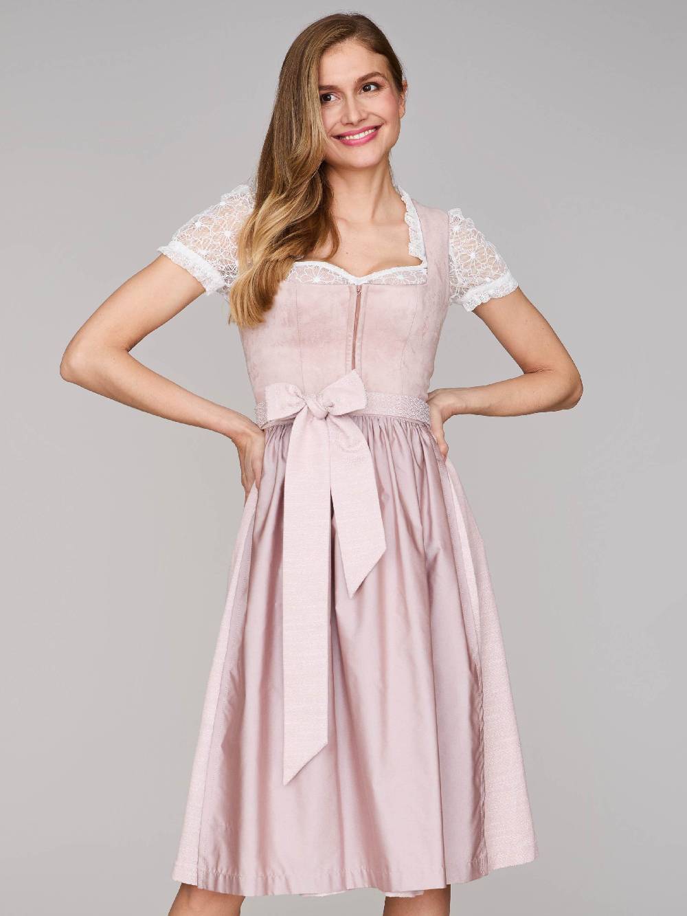 Limberry Rosé-farbenes Dirndl mit Velours-Mieder - ISOBEL VINTAGE ROSE