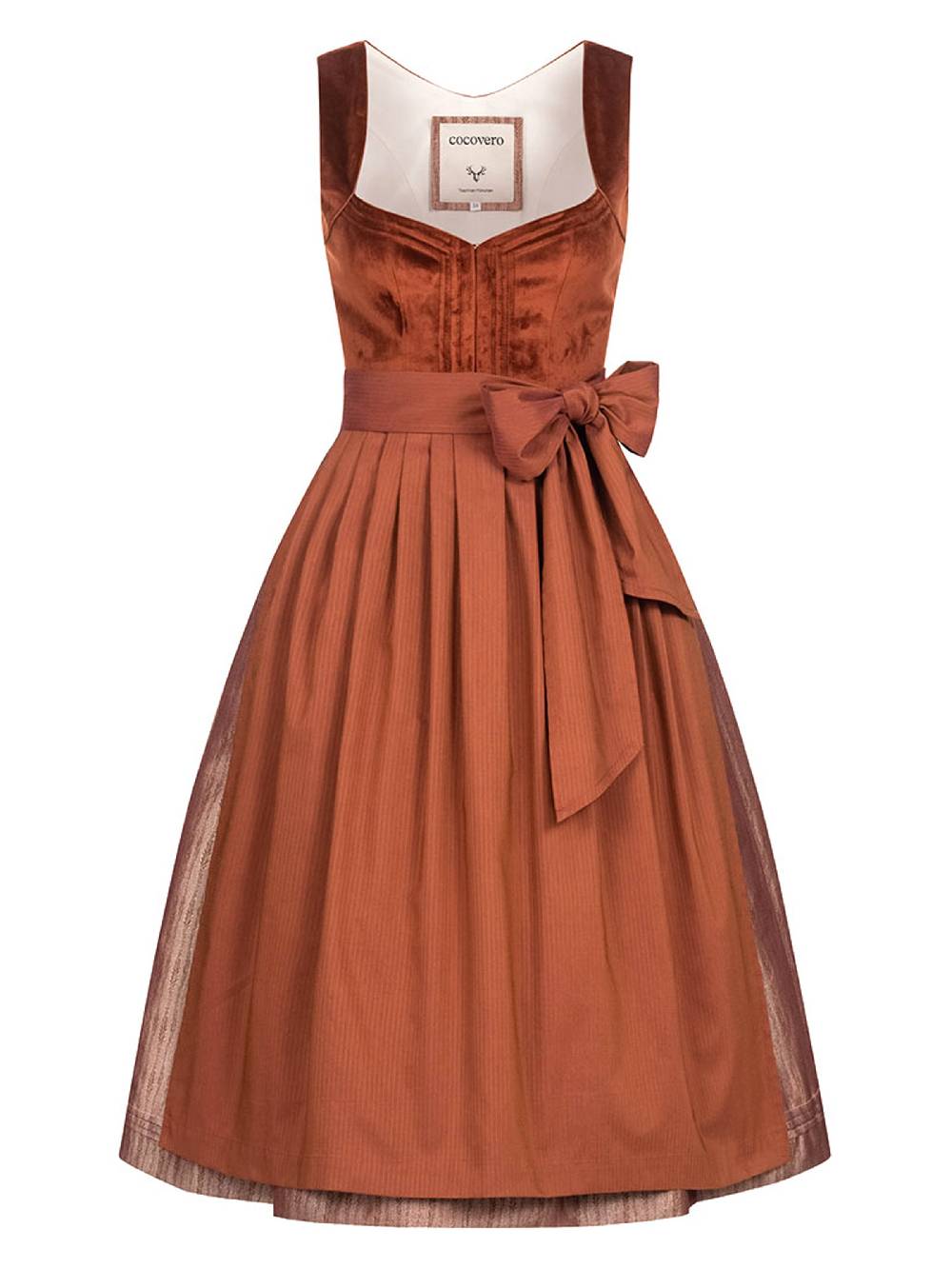 Limberry Rostrotes Dirndl Mit Samt Mieder - NELLIE SAFFRON