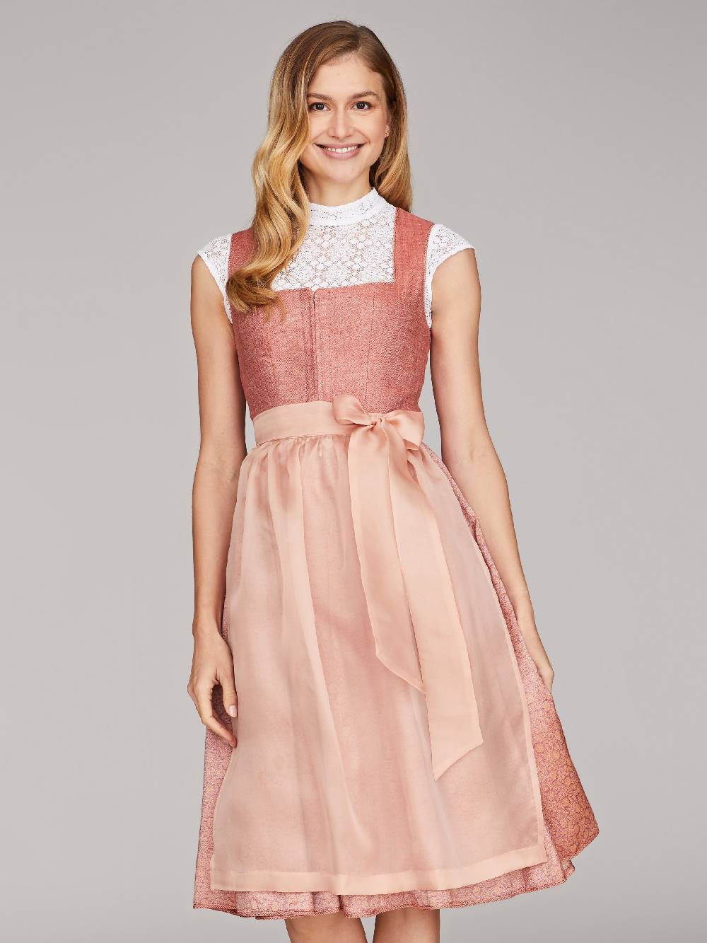 Limberry Rotes Dirndl mit Leinenmieder - ALCAMO ROSTROT