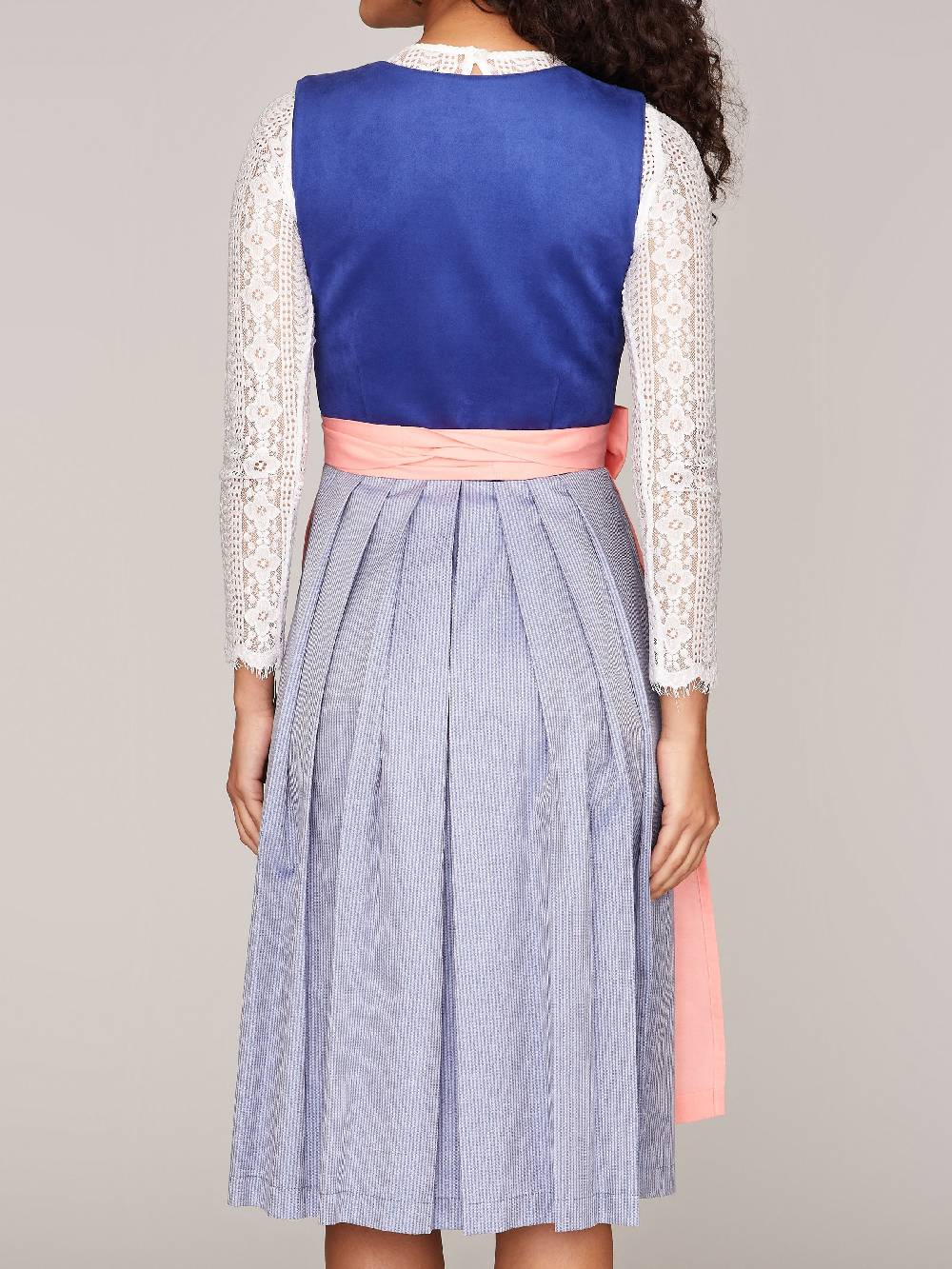 Limberry Royalblaues Dirndl Mit Mieder Aus Veloursleder-Optik - SAMANTHA BLUE