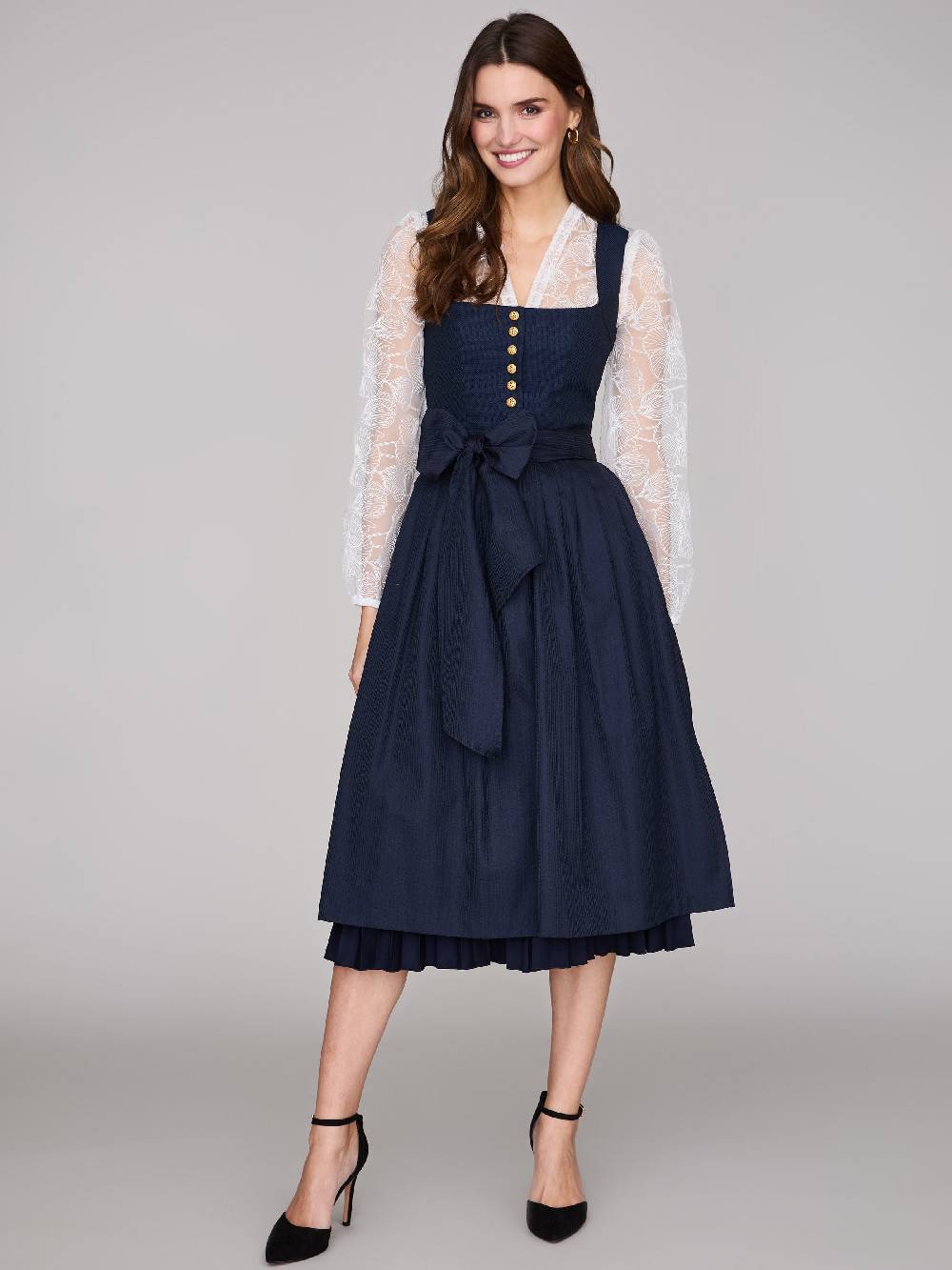 Limberry Royalblaues Dirndl Mit Plissiertem Rock - HEDI PLISSEE ROYAL BLUE