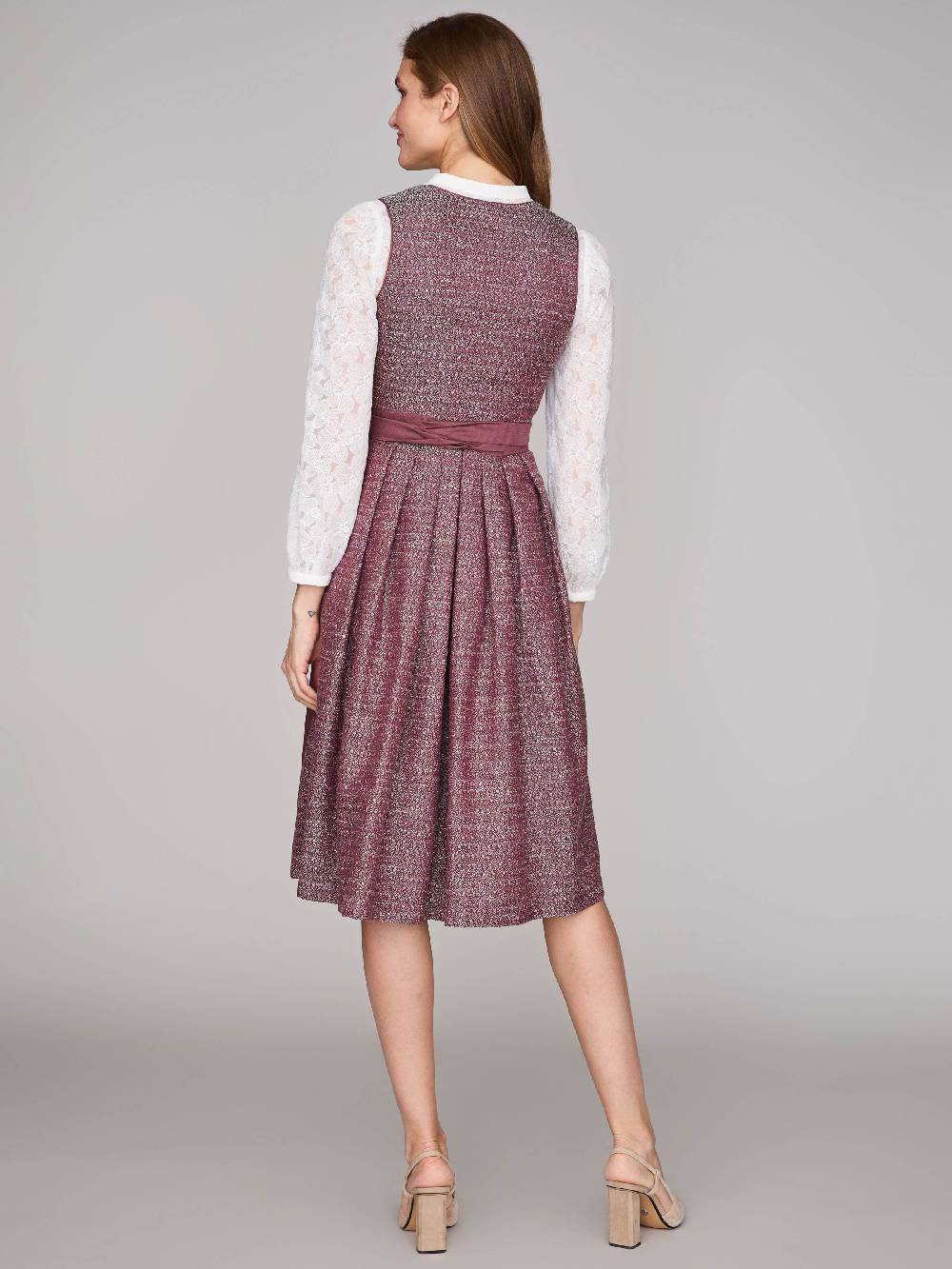 Limberry Rubinrotes Dirndl Mit Floralem Muster - ORLA POMEGRANATE