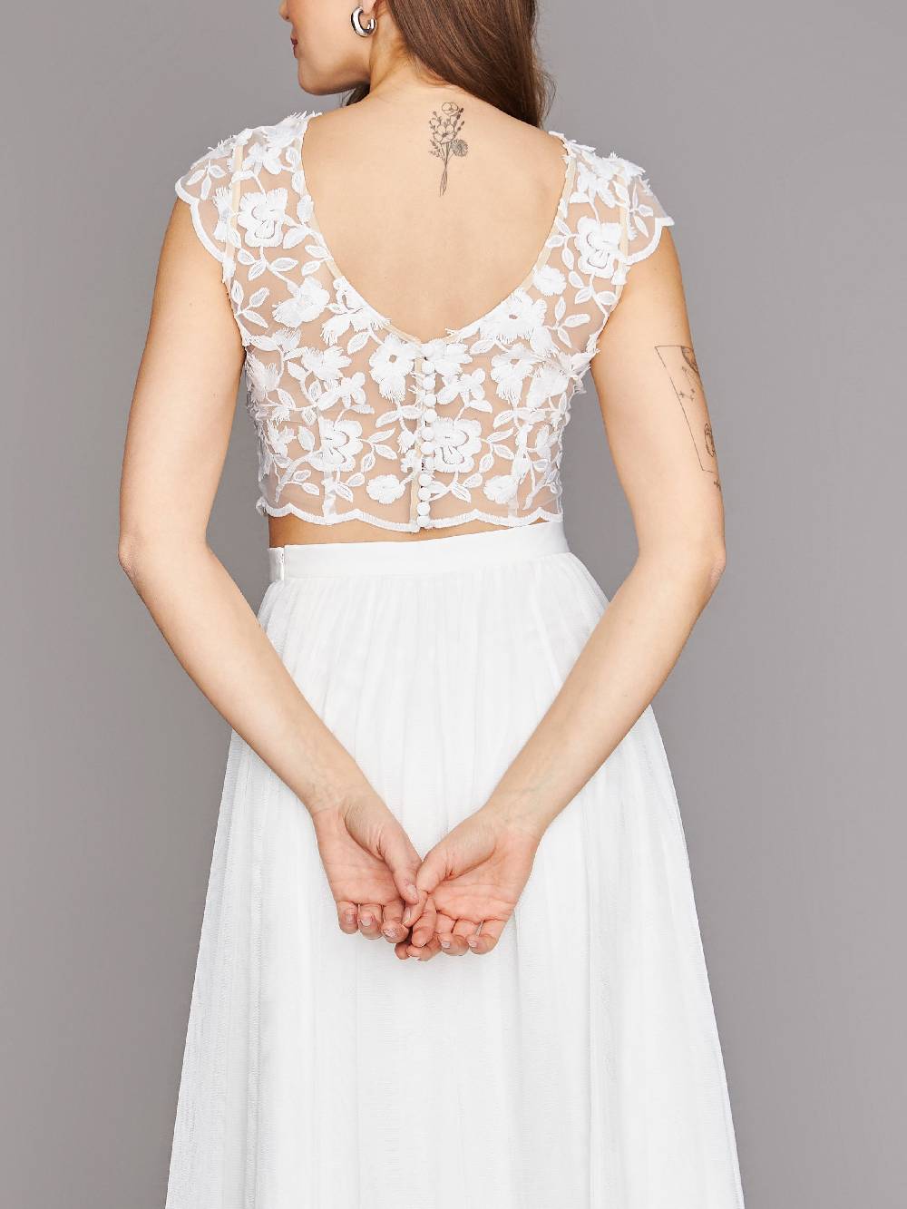 Limberry Rückenfreies Braut-Top In Cremeweiß - LYDIA