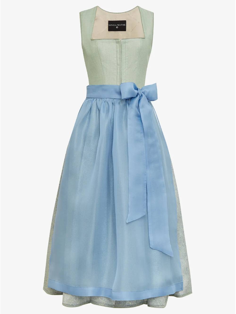 Limberry Salbei-farbenes Dirndl Mit Leinen Mieder - ALCAMO SALBEI