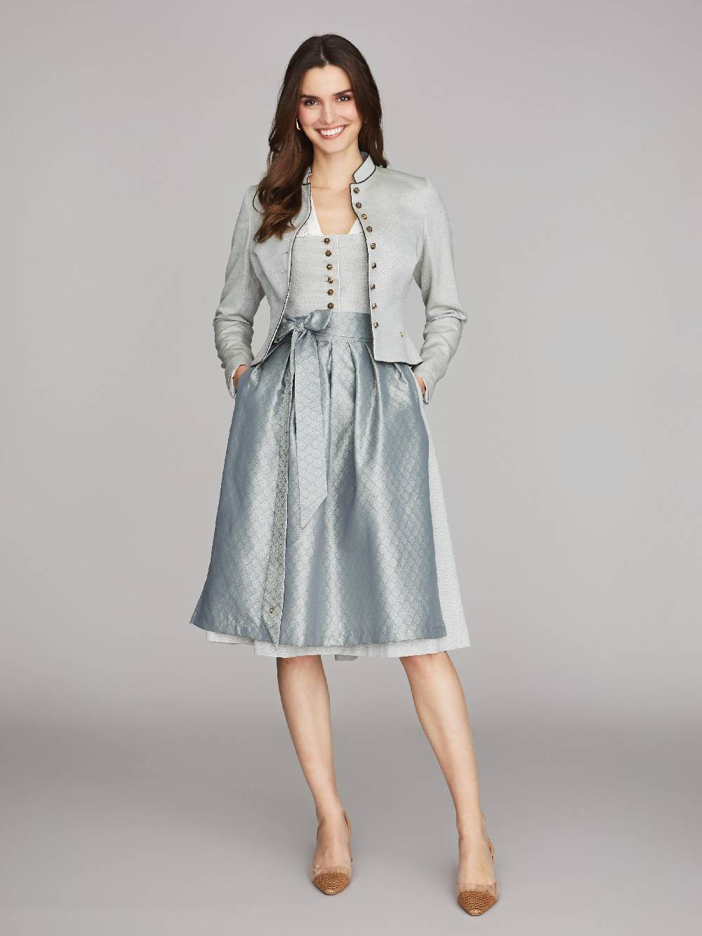 Limberry Salbeigrünes Dirndl Mit Strukturiertem Mieder - CARMEN SALBEI