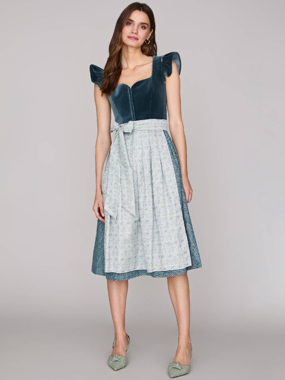 Limberry Samtdirndl Mit Abknöpfbarem Arm - MELISSA EUCALYPTUS