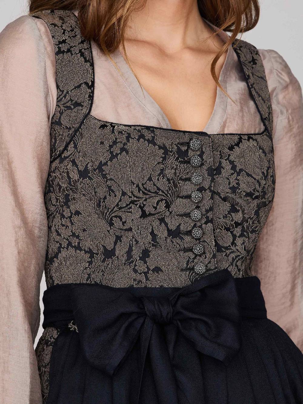 Limberry Schwarz Gemustertes Dirndl - HEDI BLACK FOLKLORE