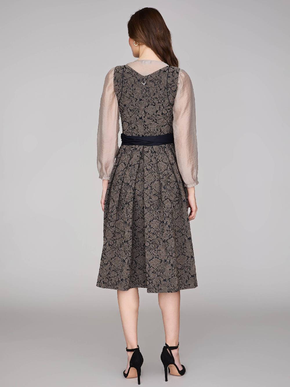 Limberry Schwarz Gemustertes Dirndl - HEDI BLACK FOLKLORE