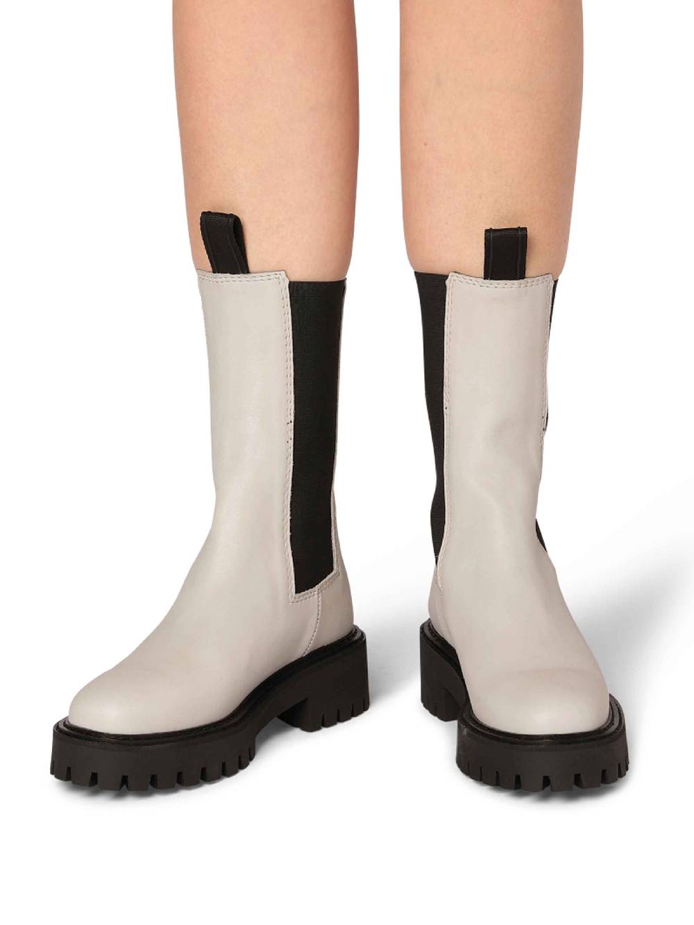 Limberry Schwarz-weißer Chelsea-Boot Mit Plateau - ANGIE