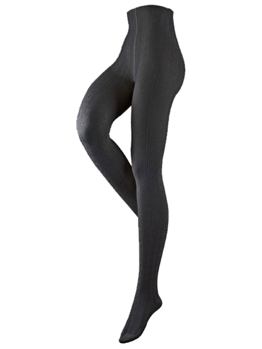 Limberry Schwarze Strickstrumpfhose im Trachten-Look - L2064-01