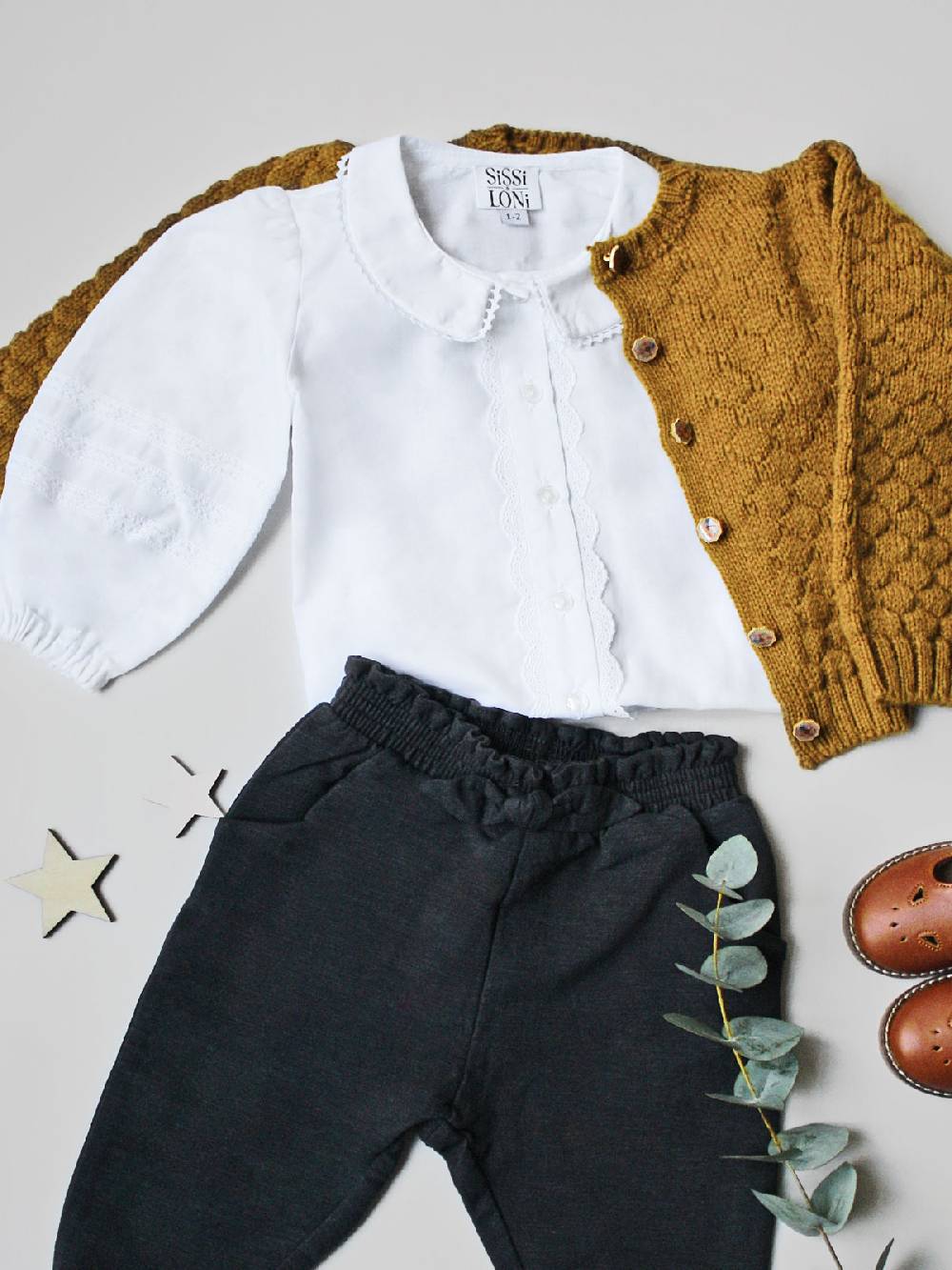 Limberry Senf-farbene Strickjacke für Kinder - INGE SENF