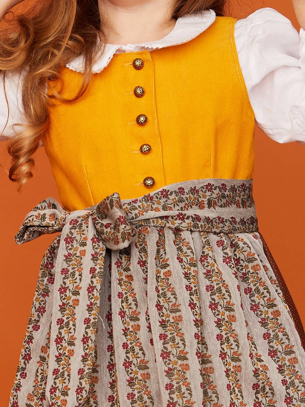 Limberry Senf-farbenes Kinderdirndl Mit Schürze - SISSI SENF