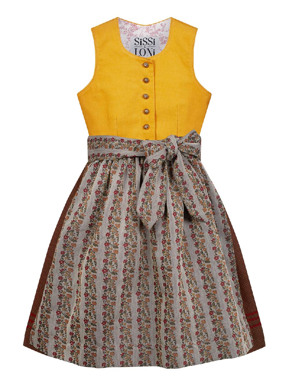 Limberry Senf-farbenes Kinderdirndl Mit Schürze - SISSI SENF