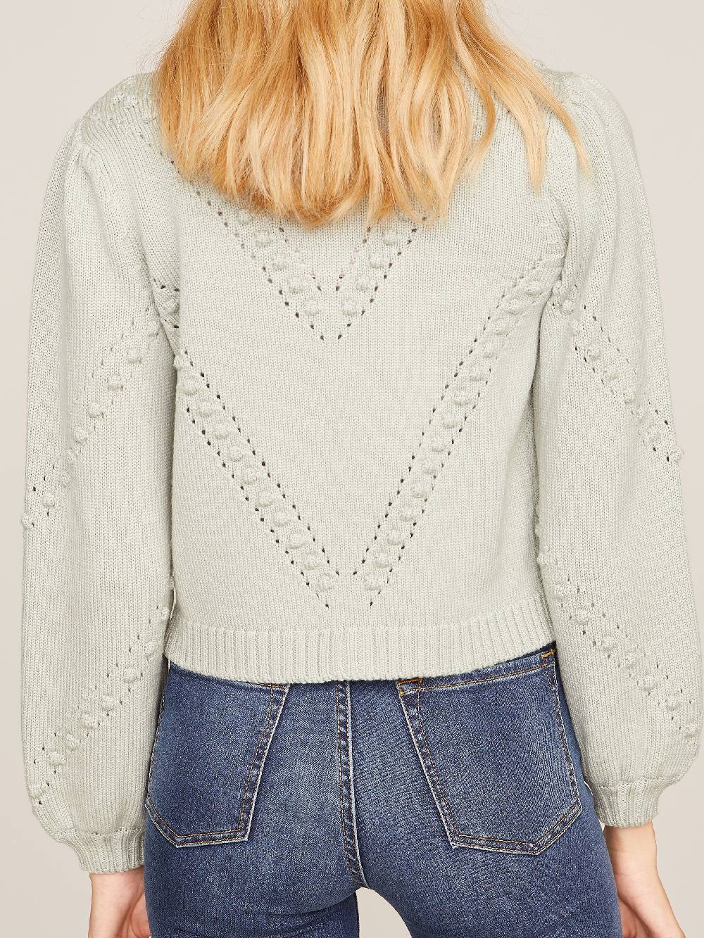 Limberry Strickjacke In Khaki Mit Blumenstickerei - THERESA