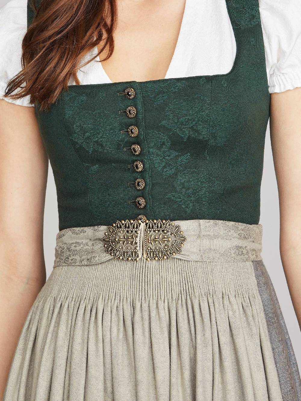 Limberry Tannengrünes Dirndl Mit Blumen-Muster - MONIKA TANNE
