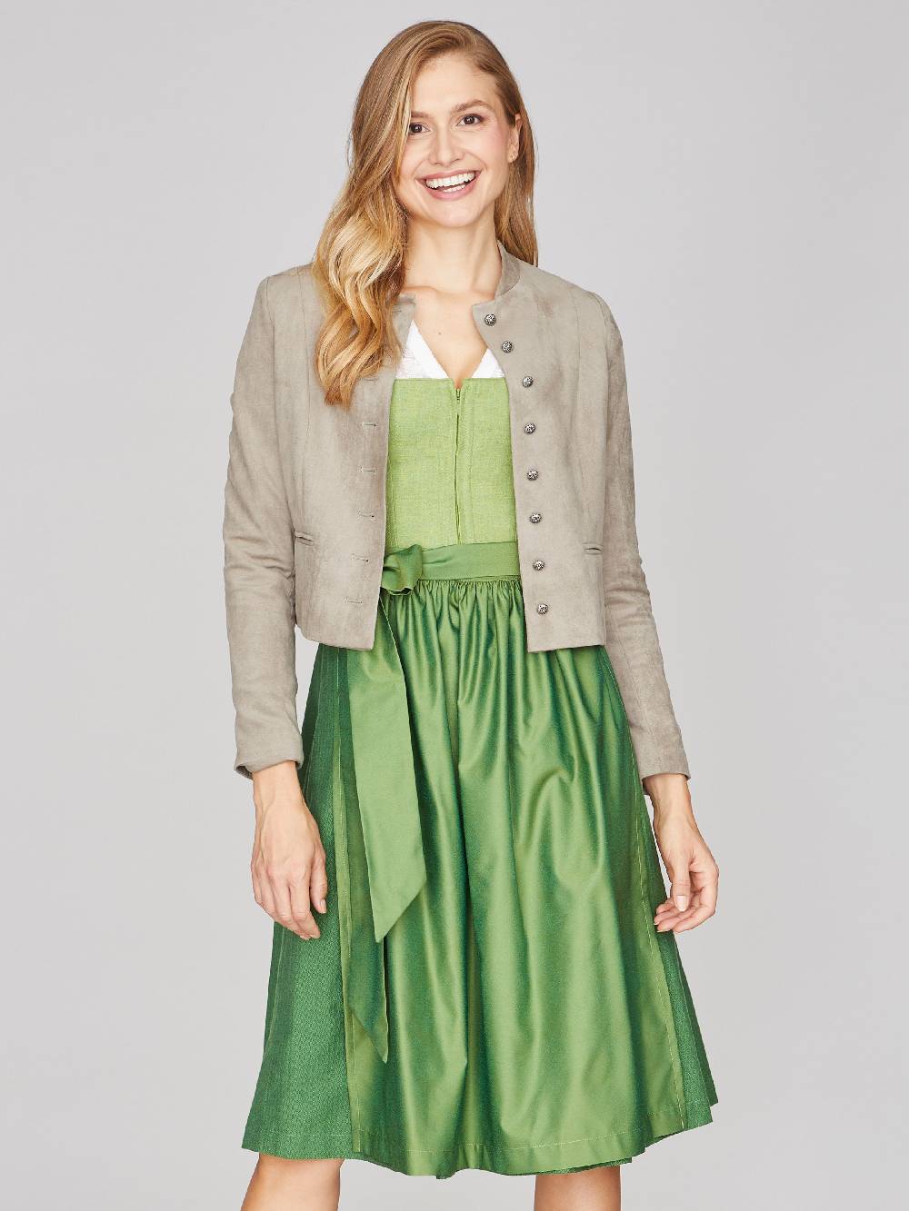 Limberry Taupefarbener Trachtenjanker In Velours - MADISON TAUPEWOOD