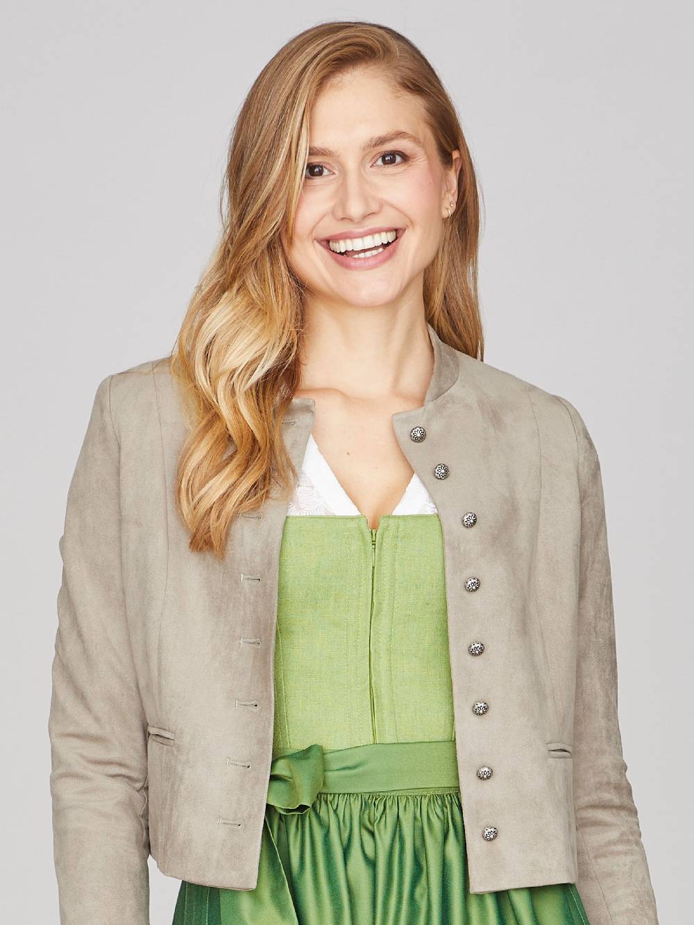 Limberry Taupefarbener Trachtenjanker in Velours - MADISON TAUPEWOOD