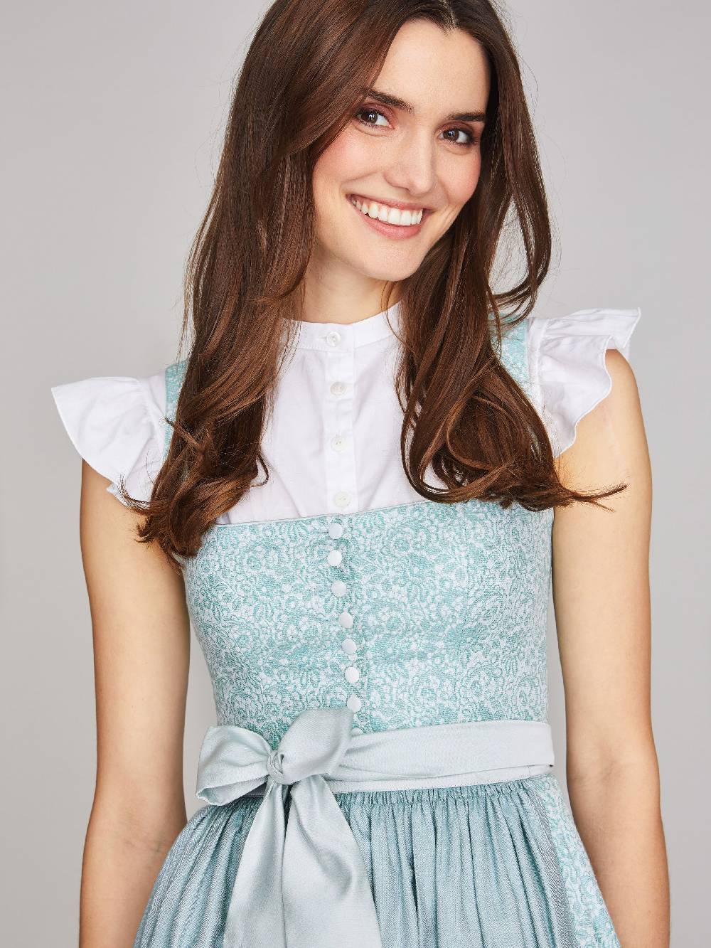Limberry Türkis-farbenes Dirndl Mit Blumenmuster - FIONA TÜRKIS