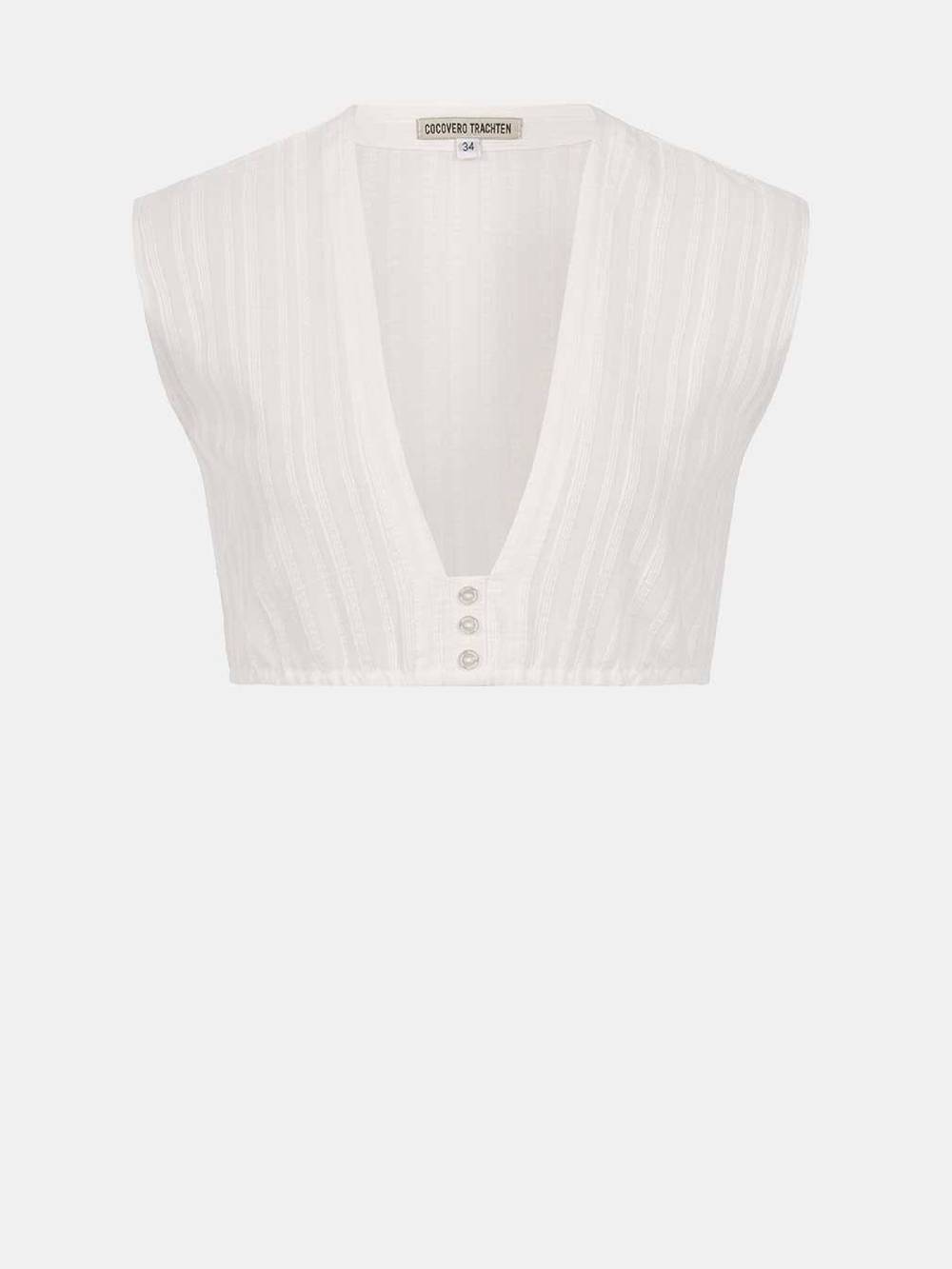 Limberry Weiße Dirndlbluse - KELLY STRIPPED COTTON WHITE