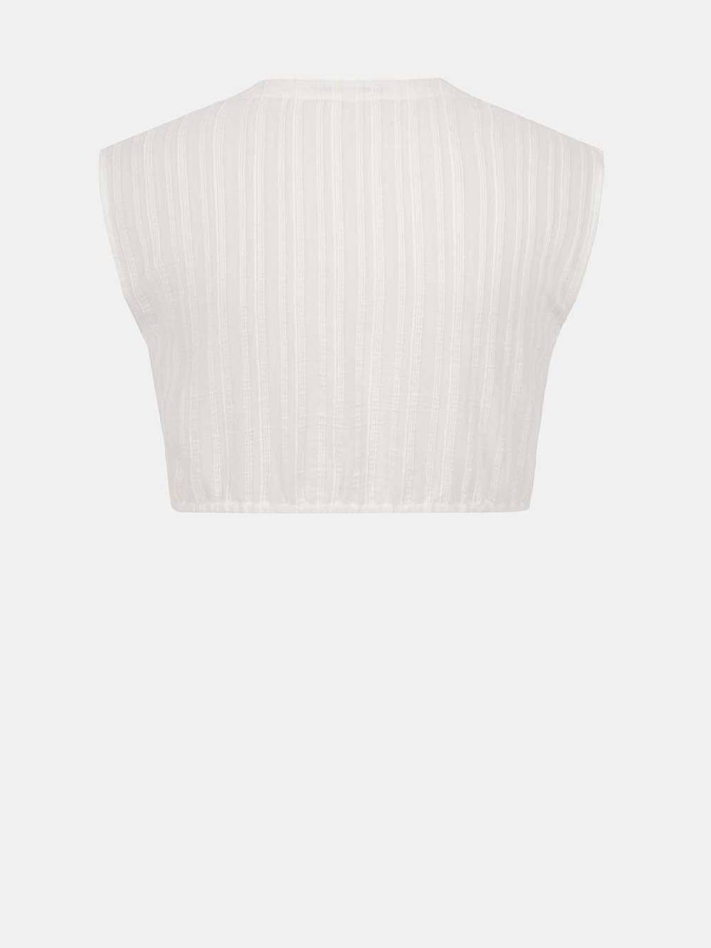 Limberry Weiße Dirndlbluse - KELLY STRIPPED COTTON WHITE