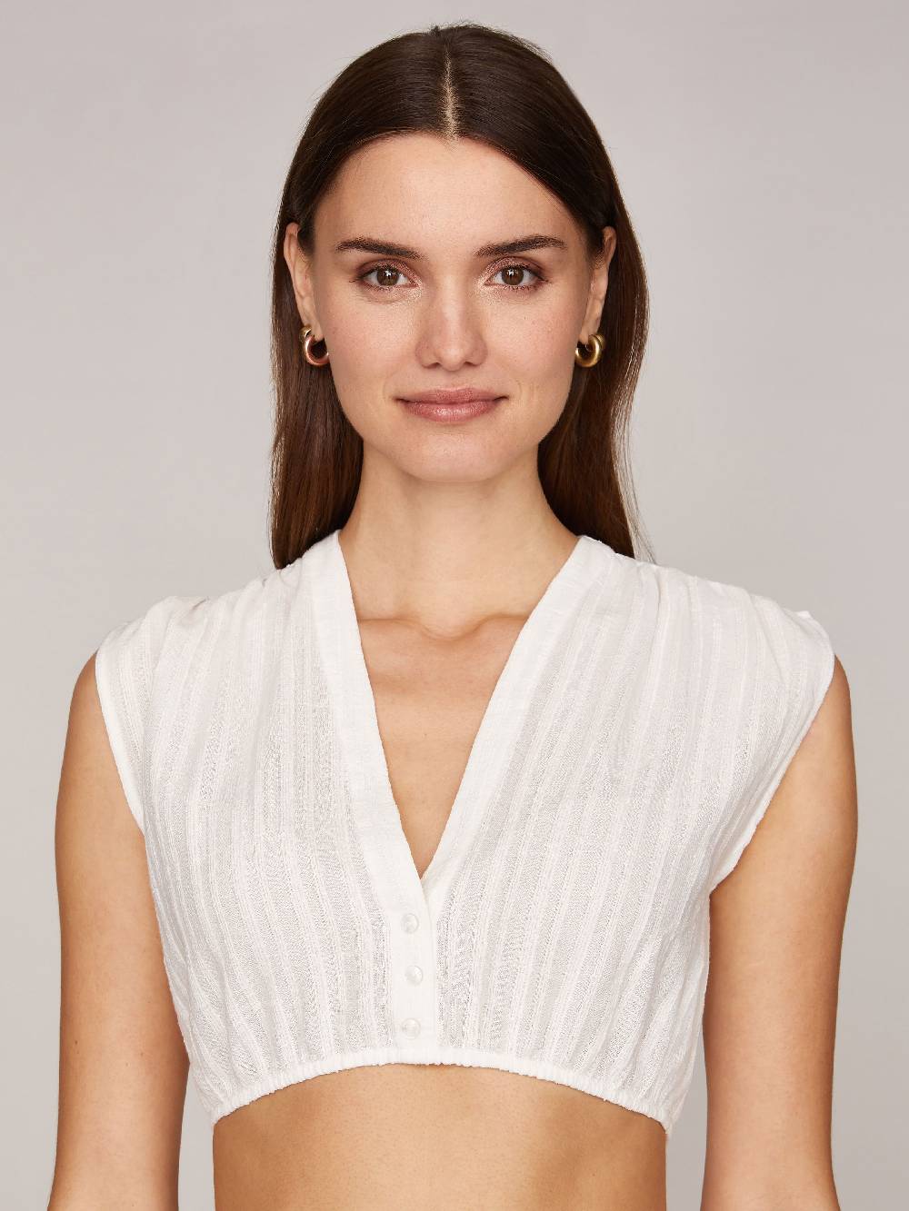 Limberry Weiße Dirndlbluse - KELLY STRIPPED COTTON WHITE