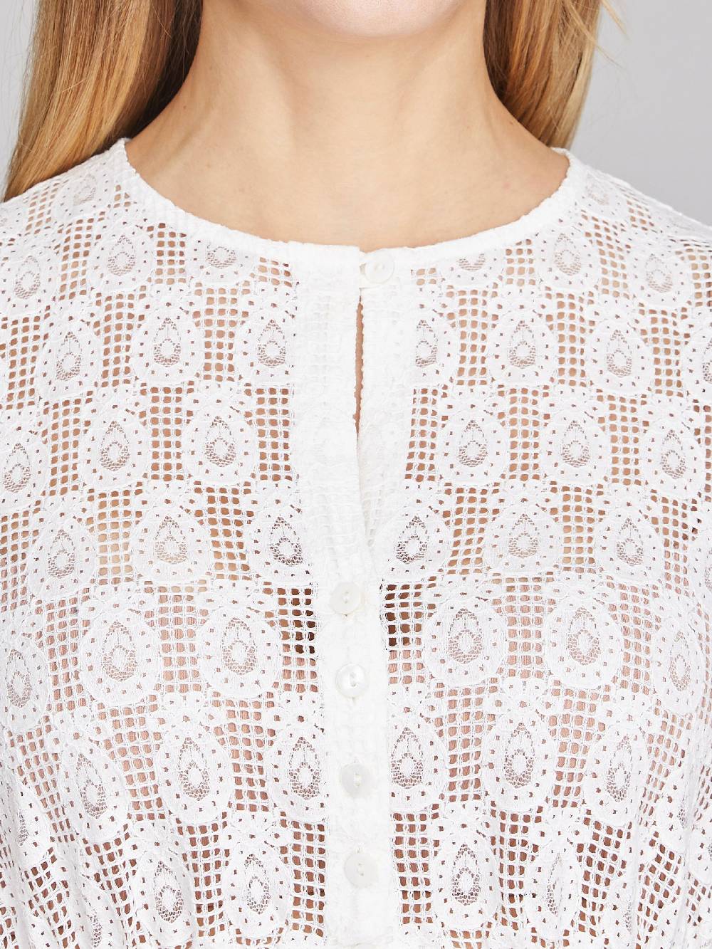 Limberry Weiße Dirndlbluse Mit Kurzen Puffärmeln - FIORE