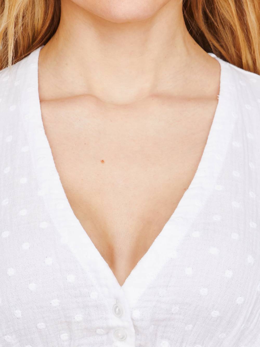 Limberry Weiße Dirndlbluse Mit V-Ausschnitt - HAILEY