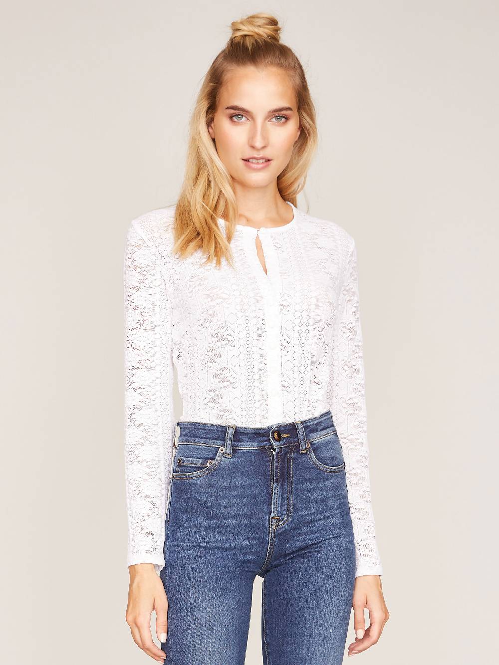 Limberry Weißer Trachtenbody Aus Stretchiger-Spitze - ZISSI WEISS
