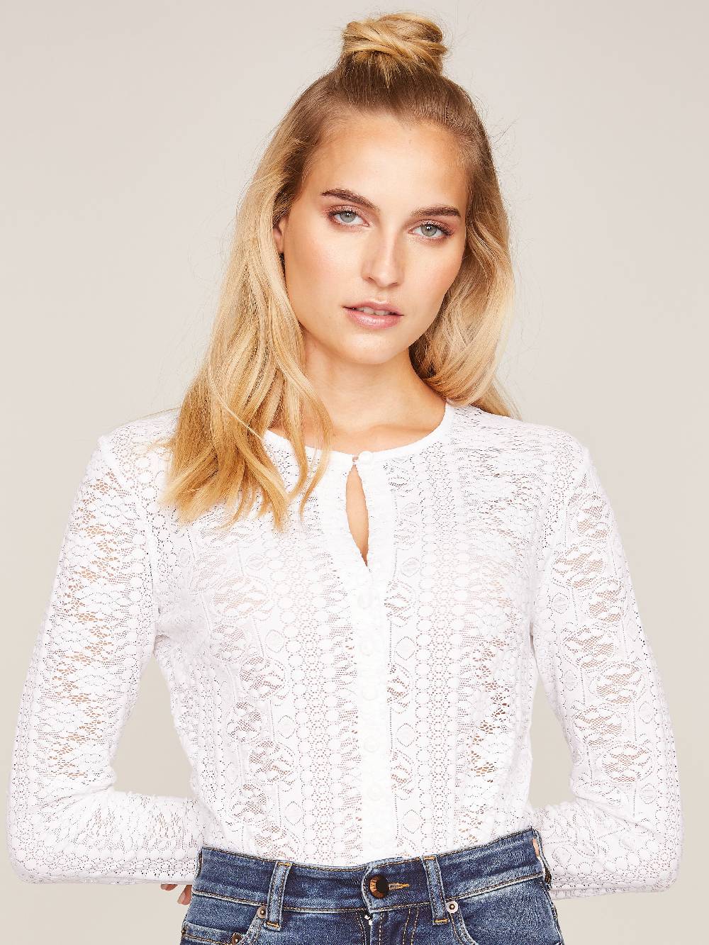 Limberry Weißer Trachtenbody aus stretchiger-Spitze - ZISSI WEISS