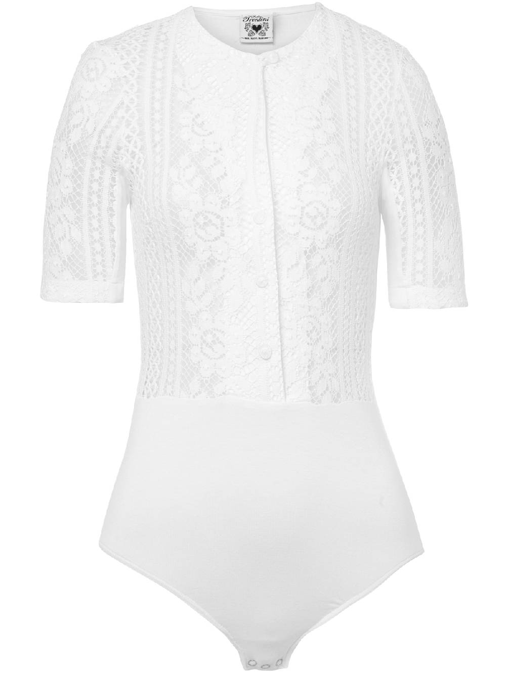 Limberry Weißer Trachtenbody Mit Floralem Muster - CHIQUITA