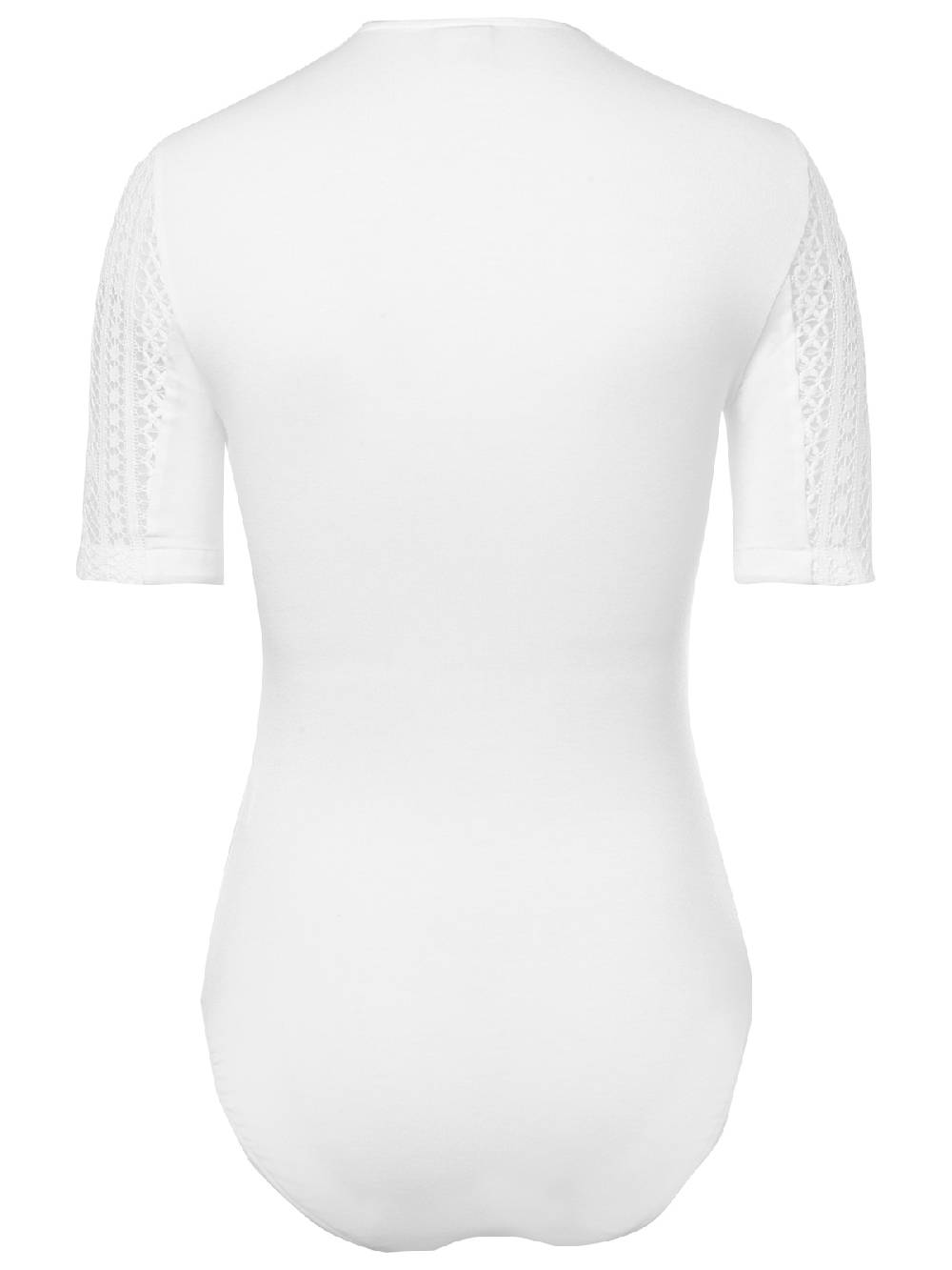 Limberry Weißer Trachtenbody Mit Floralem Muster - CHIQUITA