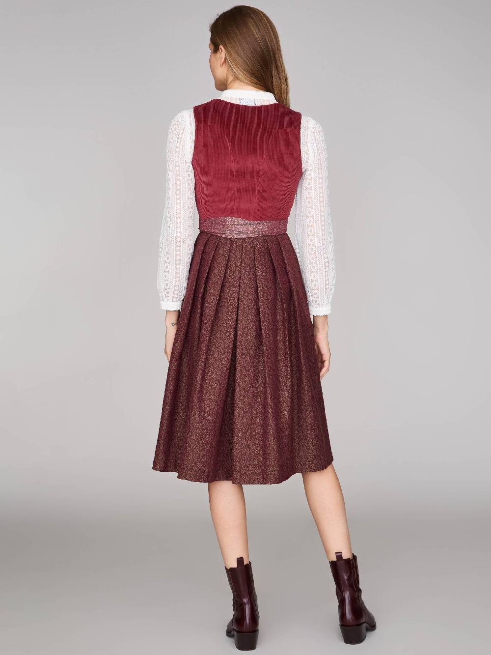Limberry Ziegelrotes Dirndl Mit Cord-Mieder - TIA BRICK RED